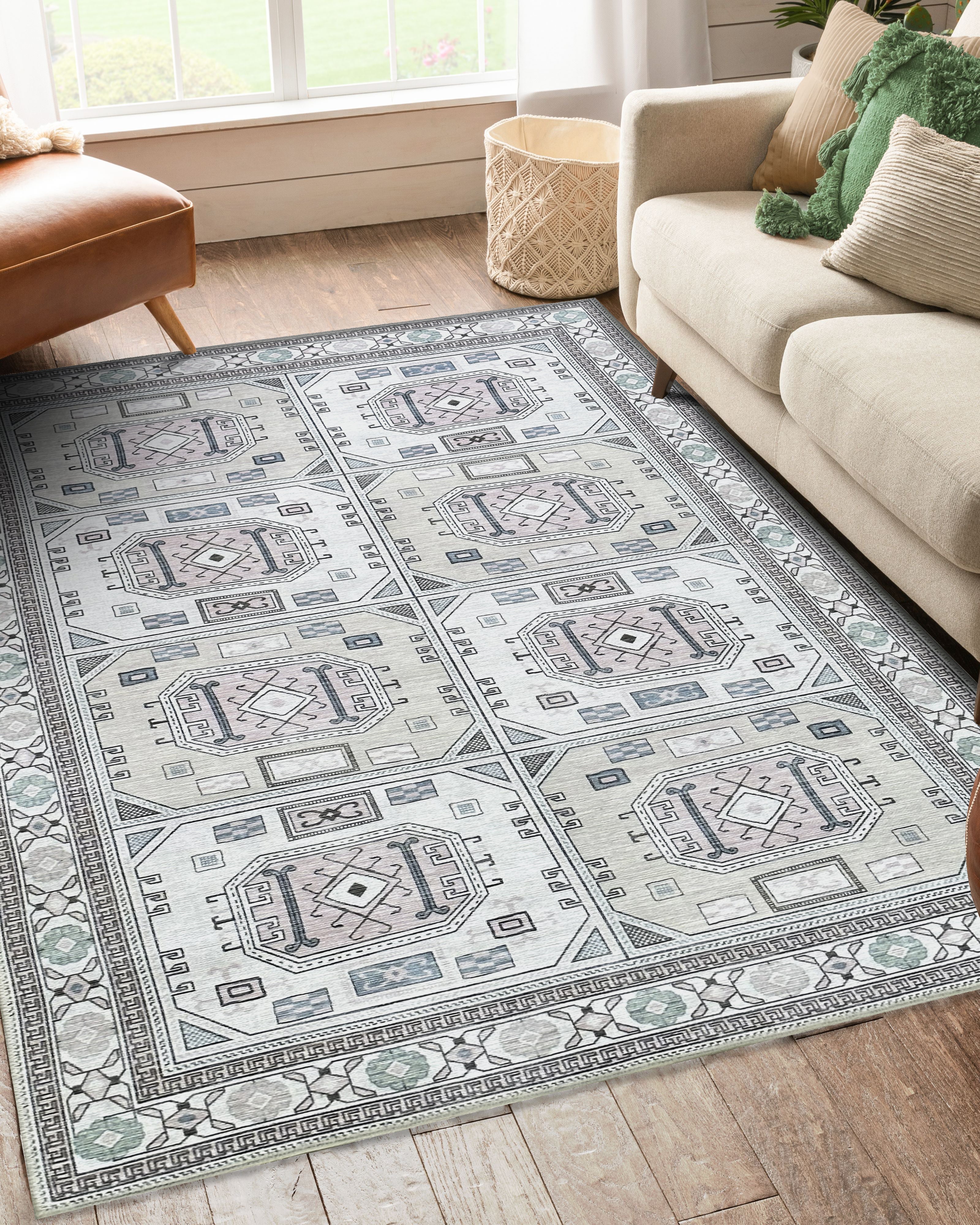 Hazel Brown Cream Modern Turkish Rug