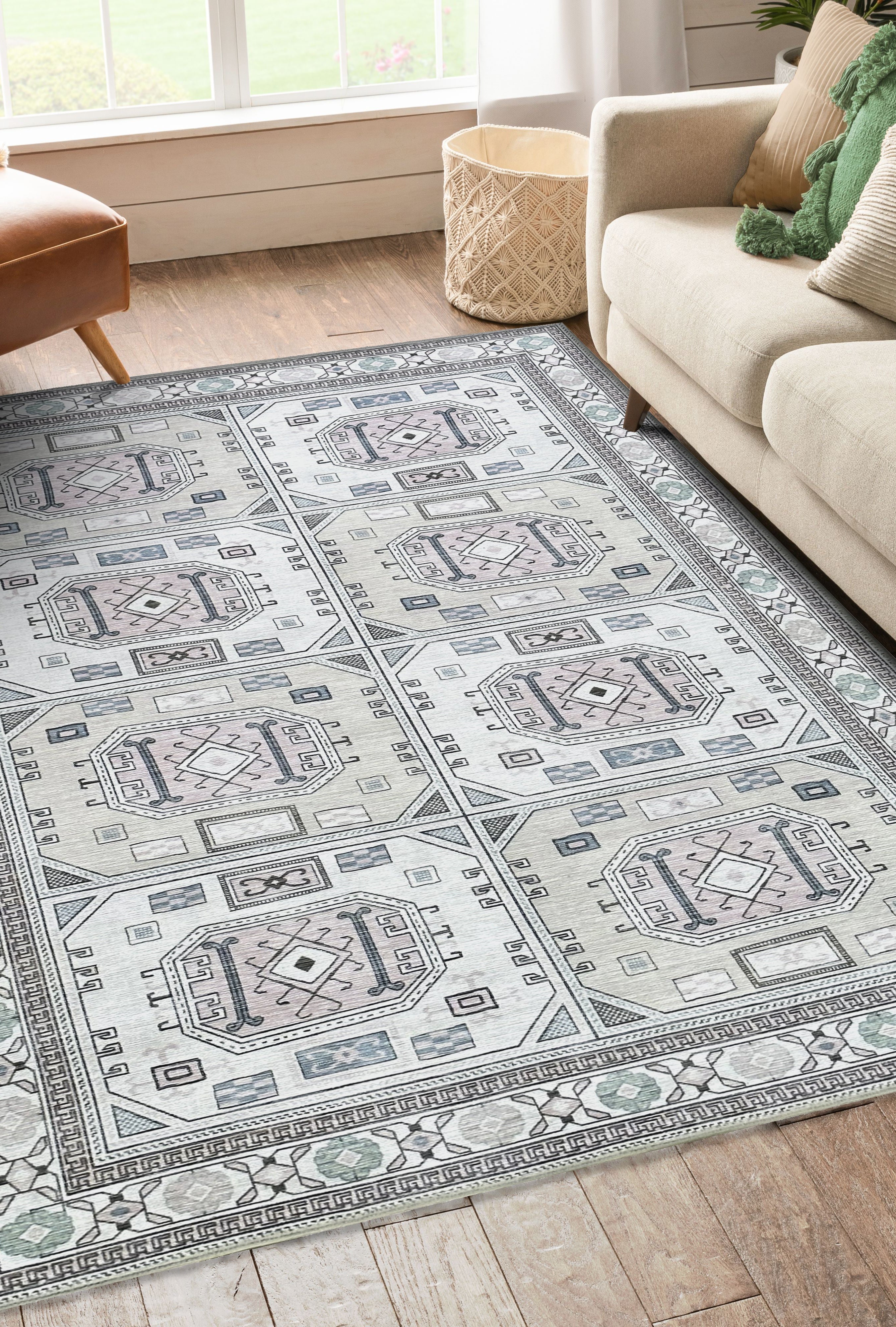 Hazel Brown Cream Modern Turkish Rug