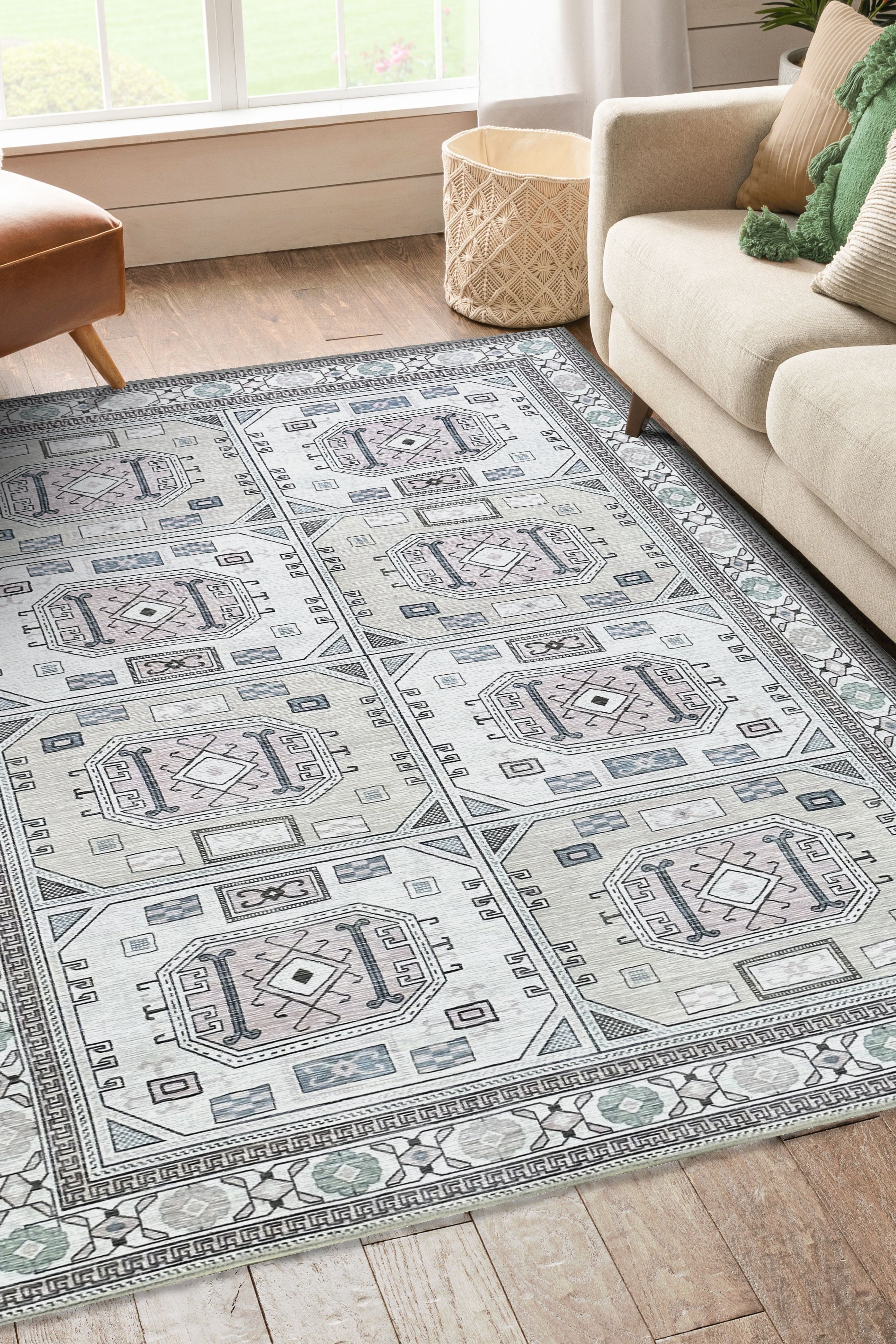 Hazel Brown Cream Modern Turkish Rug