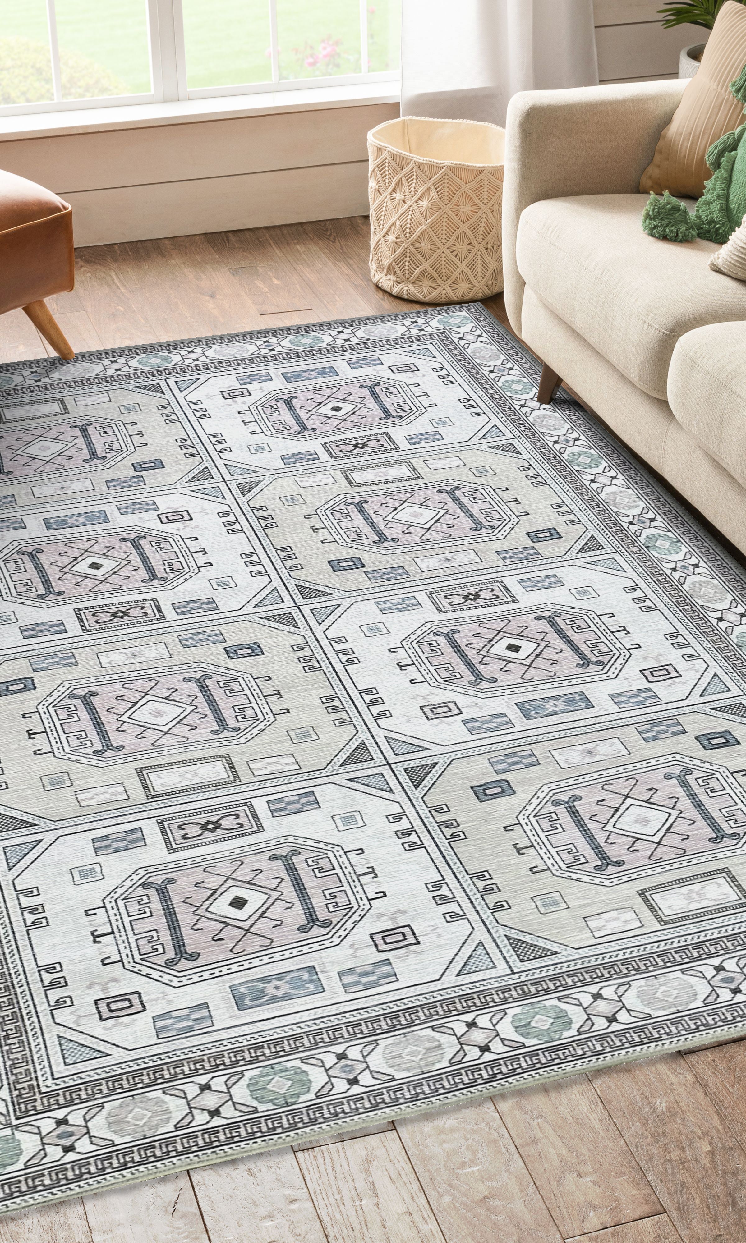 Hazel Brown Cream Modern Turkish Rug