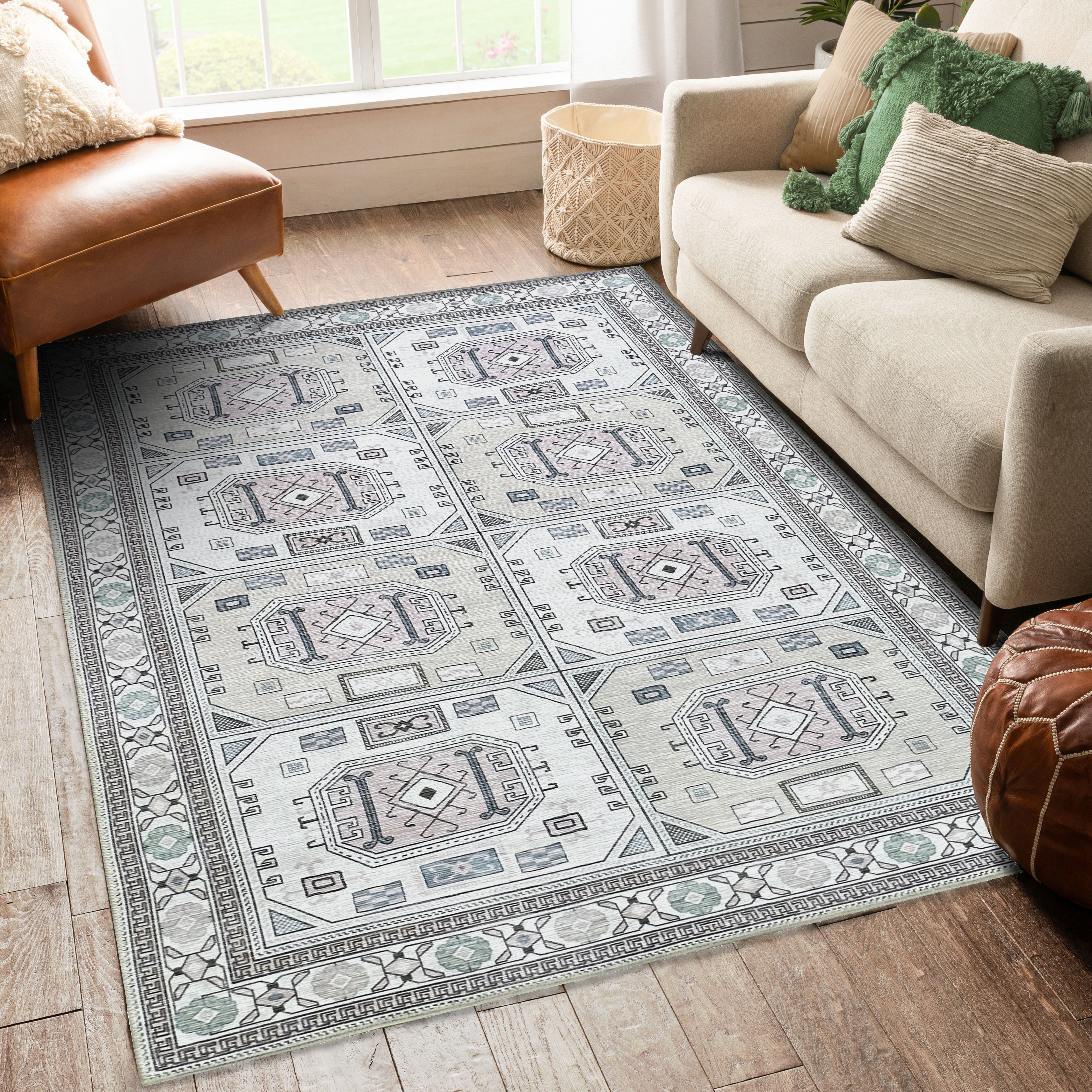 Hazel Brown Cream Modern Turkish Rug