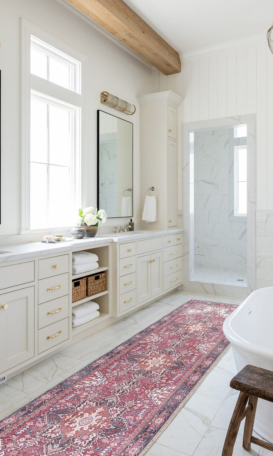 Hiba Rug Oriental Hot Pink Red Medallion Rug