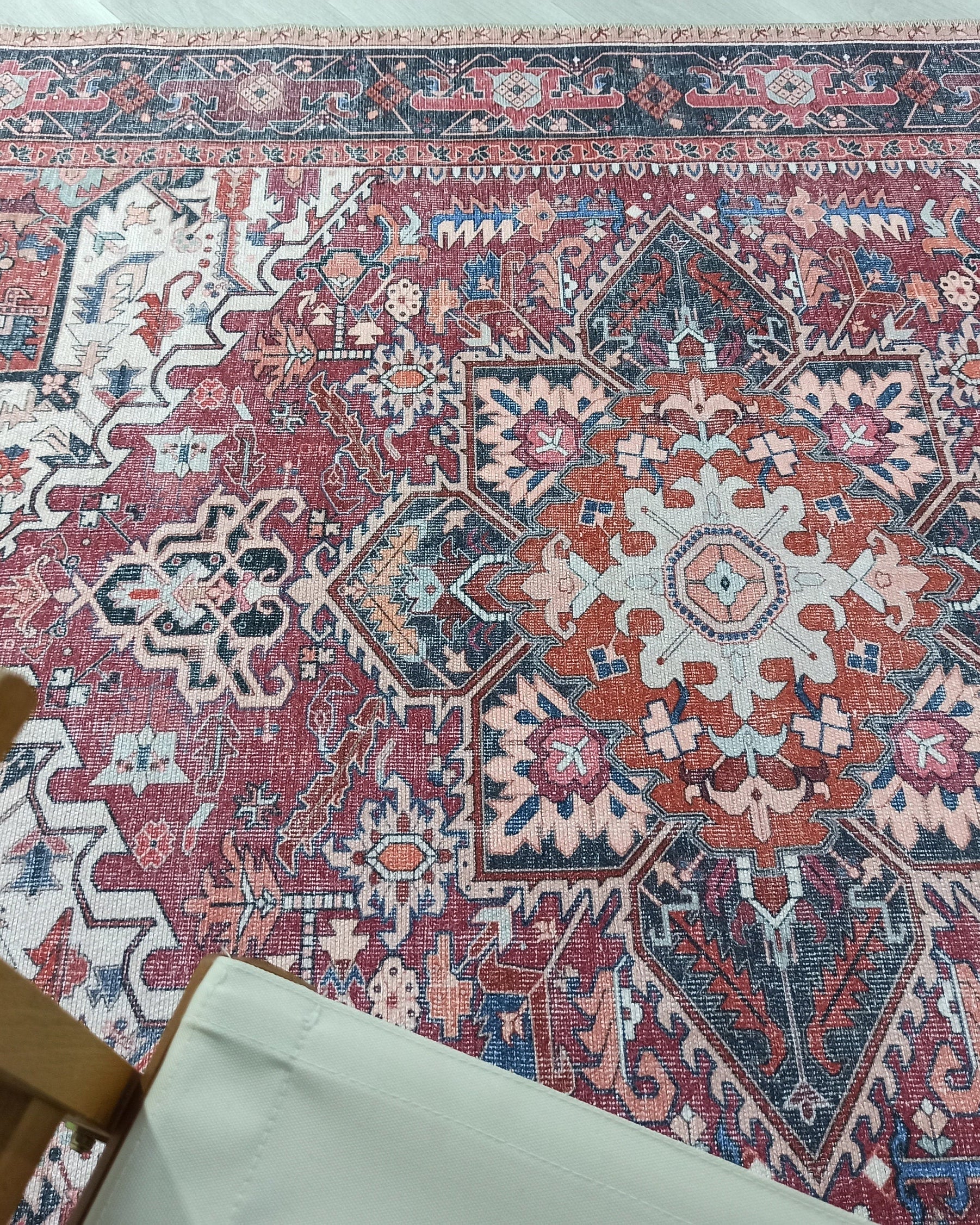 Hiba Rug Oriental Hot Pink Red Medallion Rug