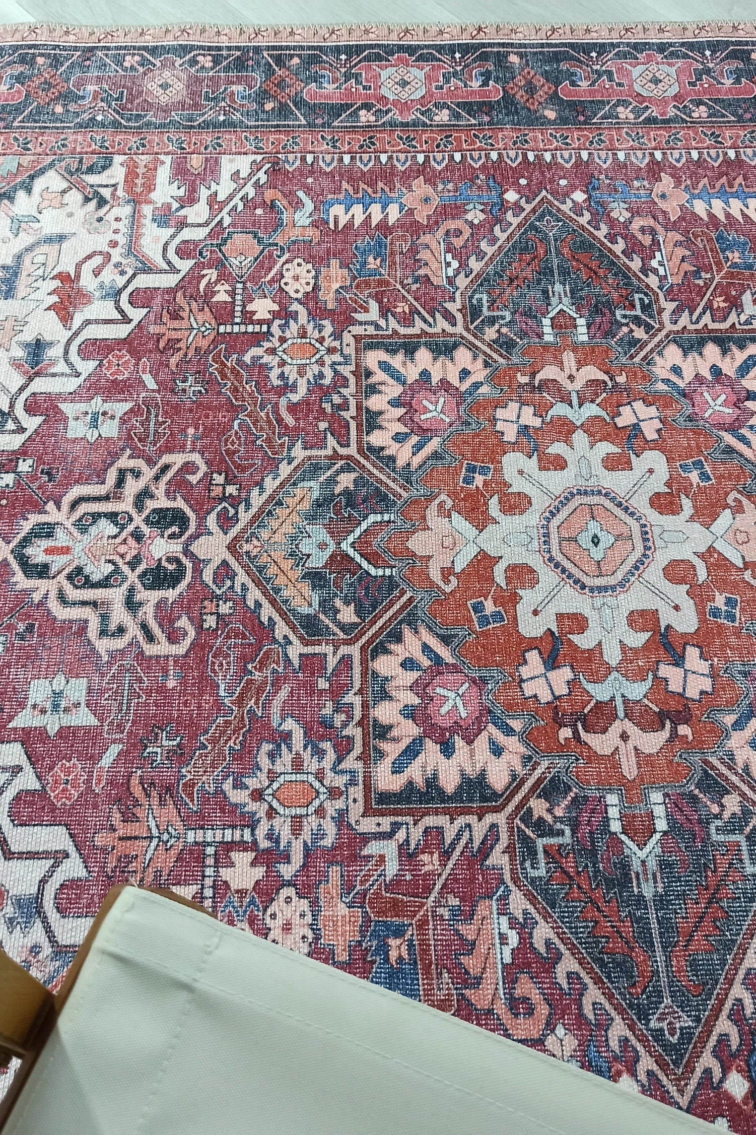 Hiba Rug Oriental Hot Pink Red Medallion Rug