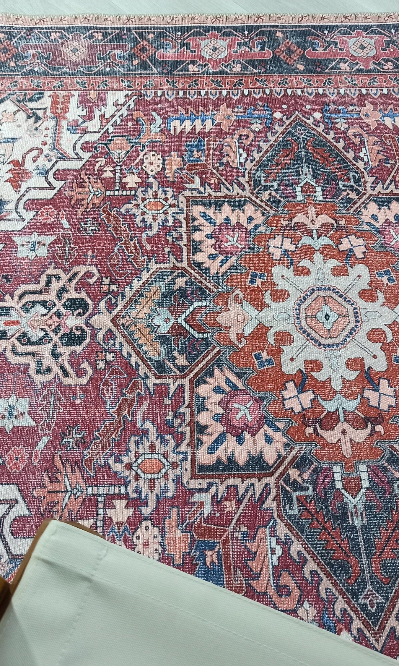 Hiba Rug Oriental Hot Pink Red Medallion Rug