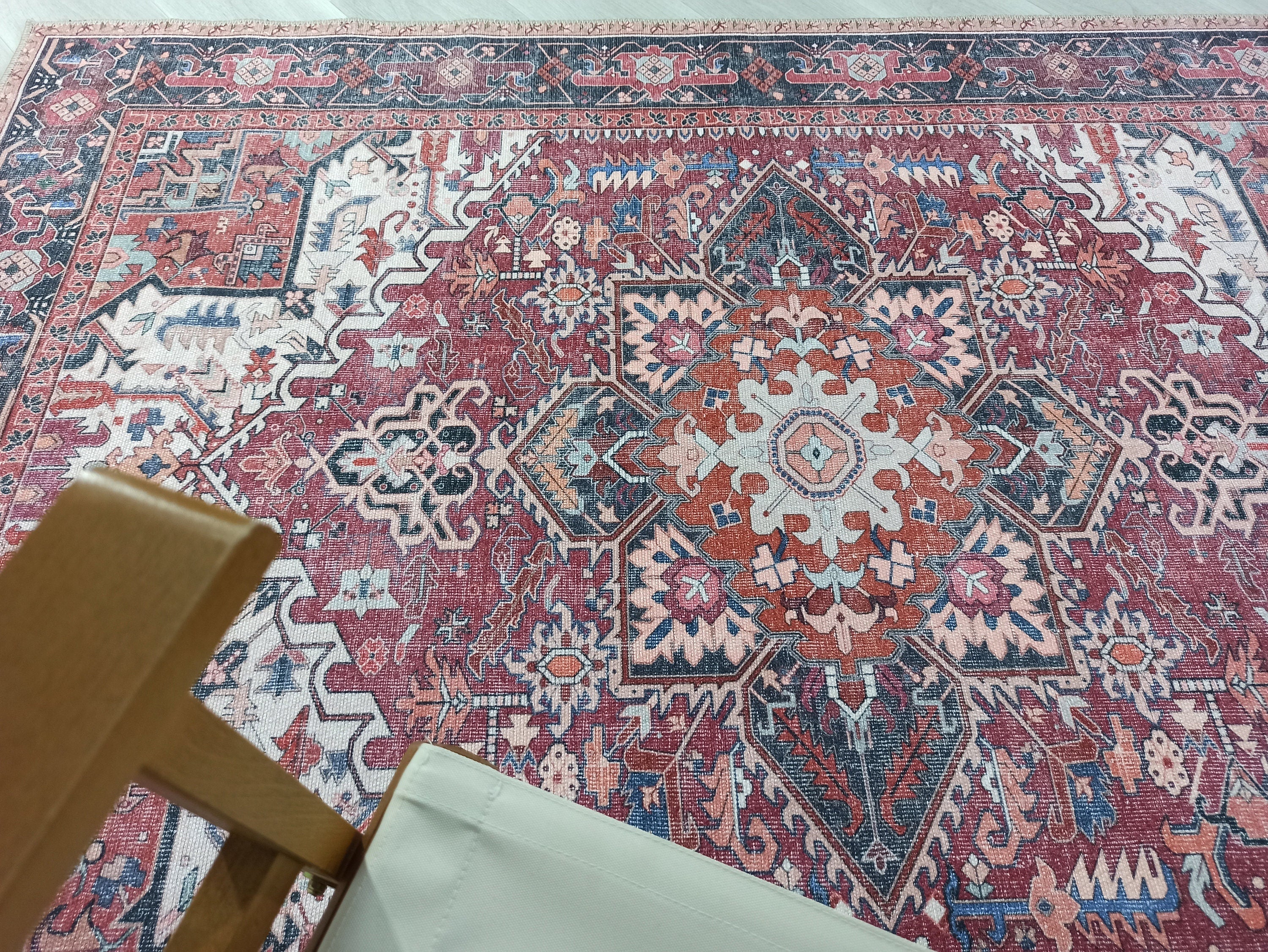 Hiba Rug Oriental Hot Pink Red Medallion Rug