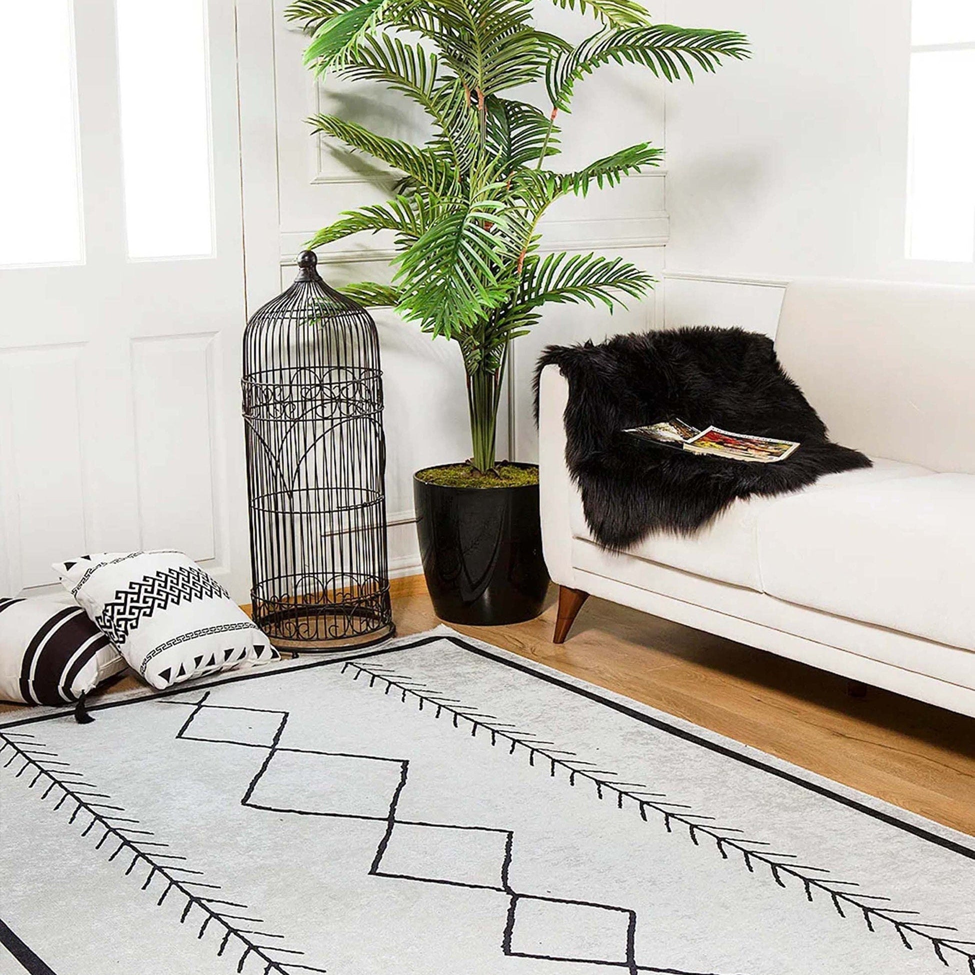 Hidaya Moroccan Kilim White Pearl Rug