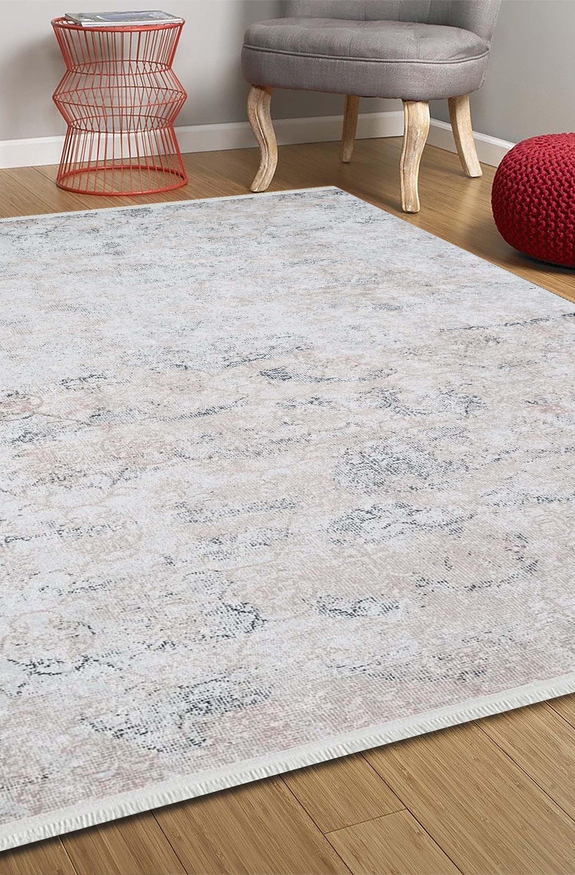 Hilay Turkish Modern Faded Beige Rug