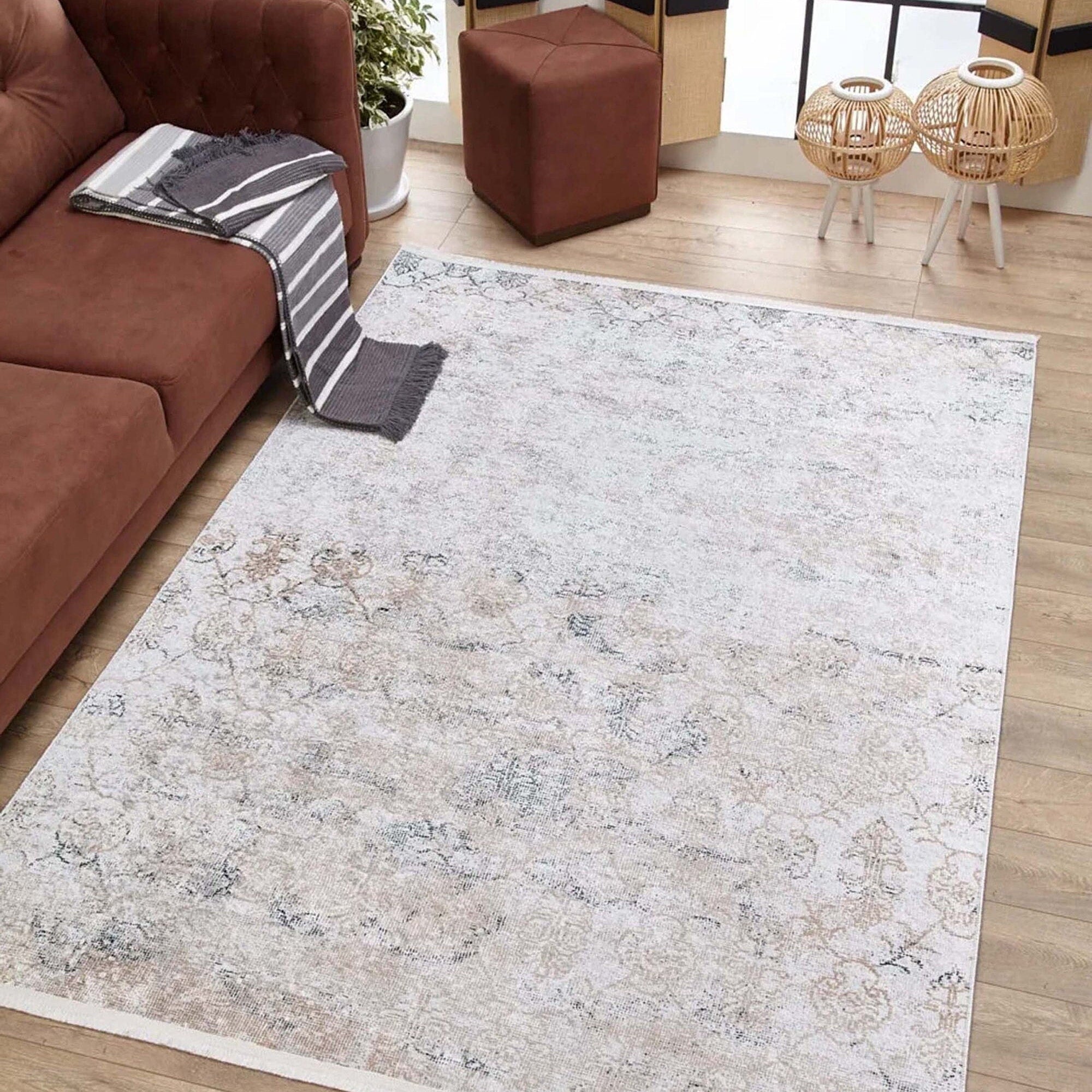 Hilay Turkish Modern Faded Beige Rug