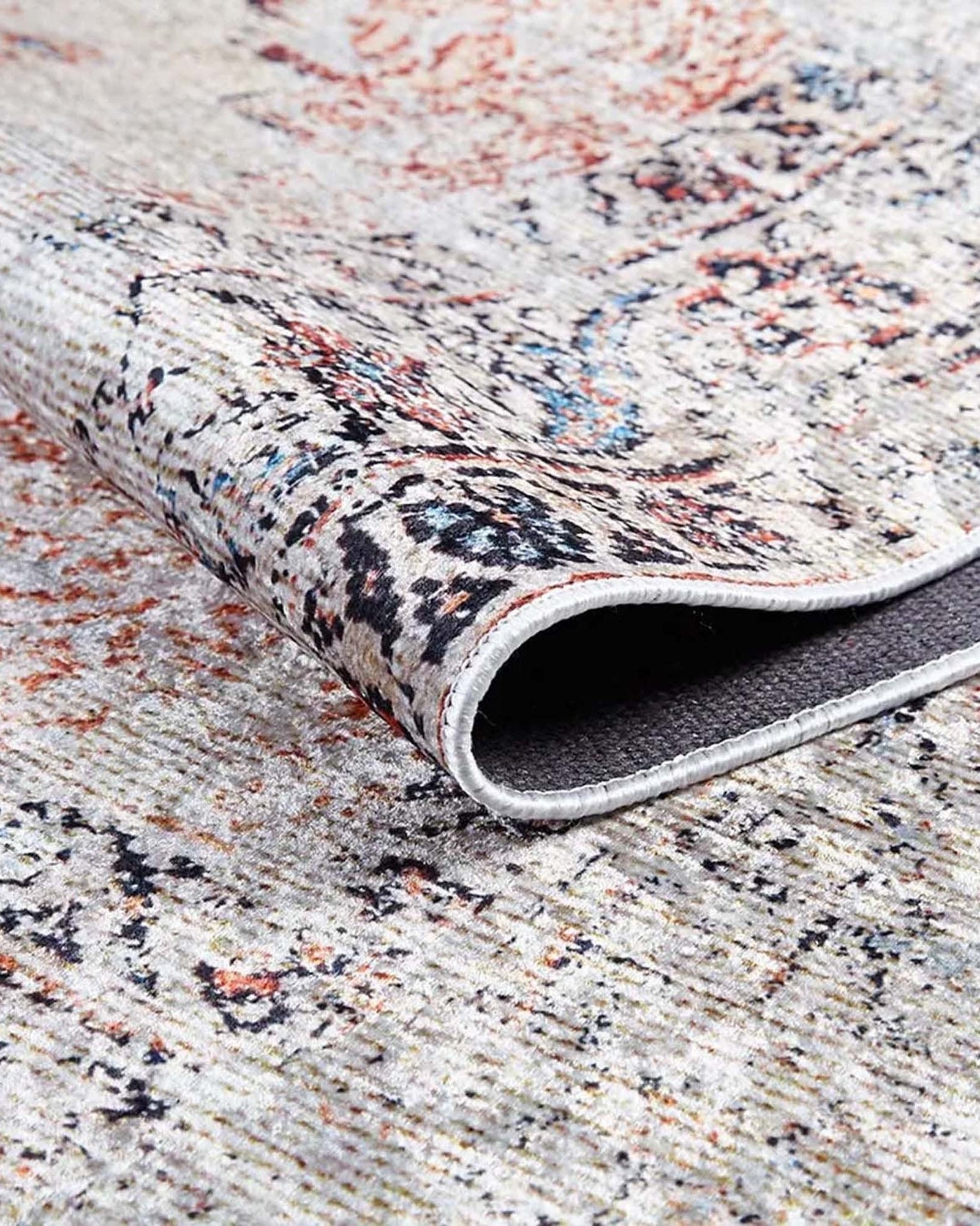 Hind Turkish Distressed Beige Orange Blush Rug