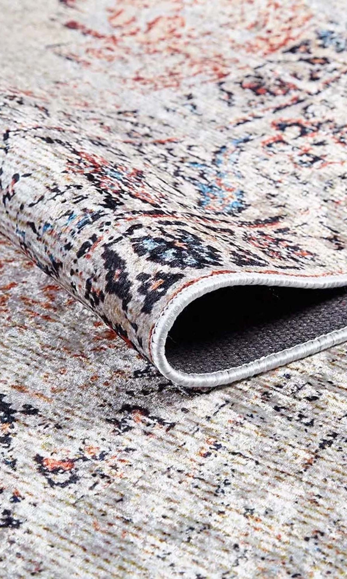 Hind Turkish Distressed Beige Orange Blush Rug