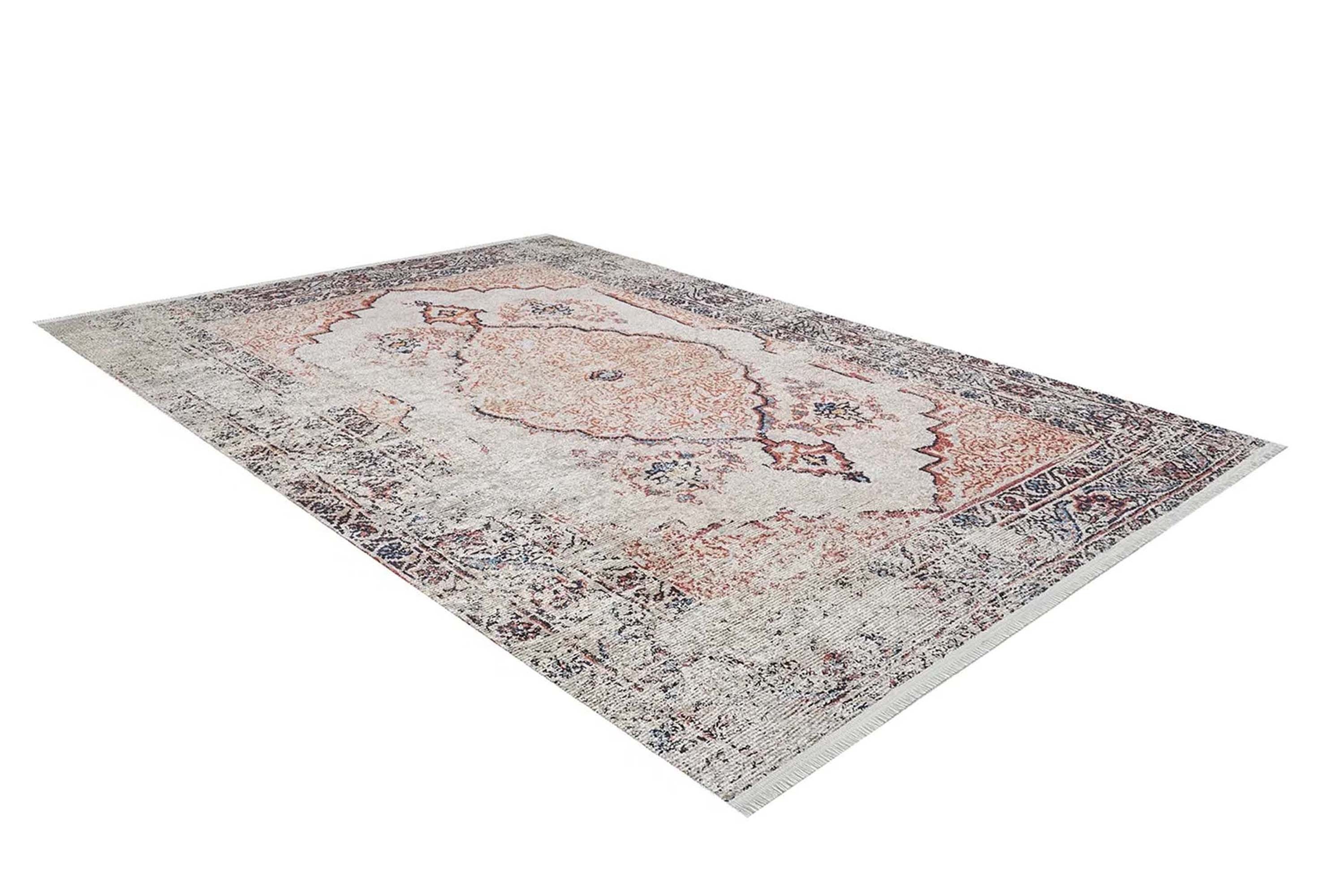Hind Turkish Distressed Beige Orange Blush Rug