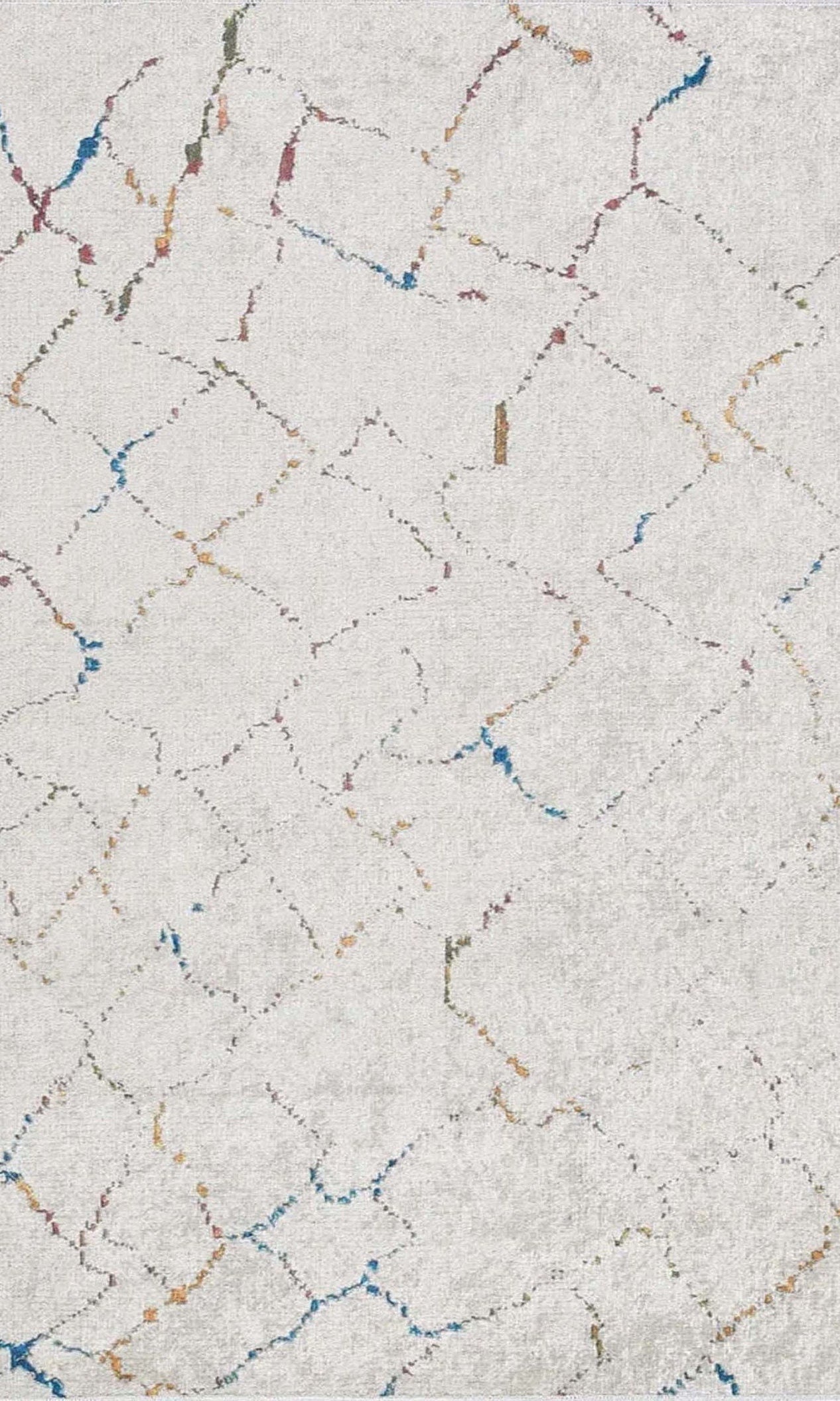 Hniya Moroccan Trellis White Rug