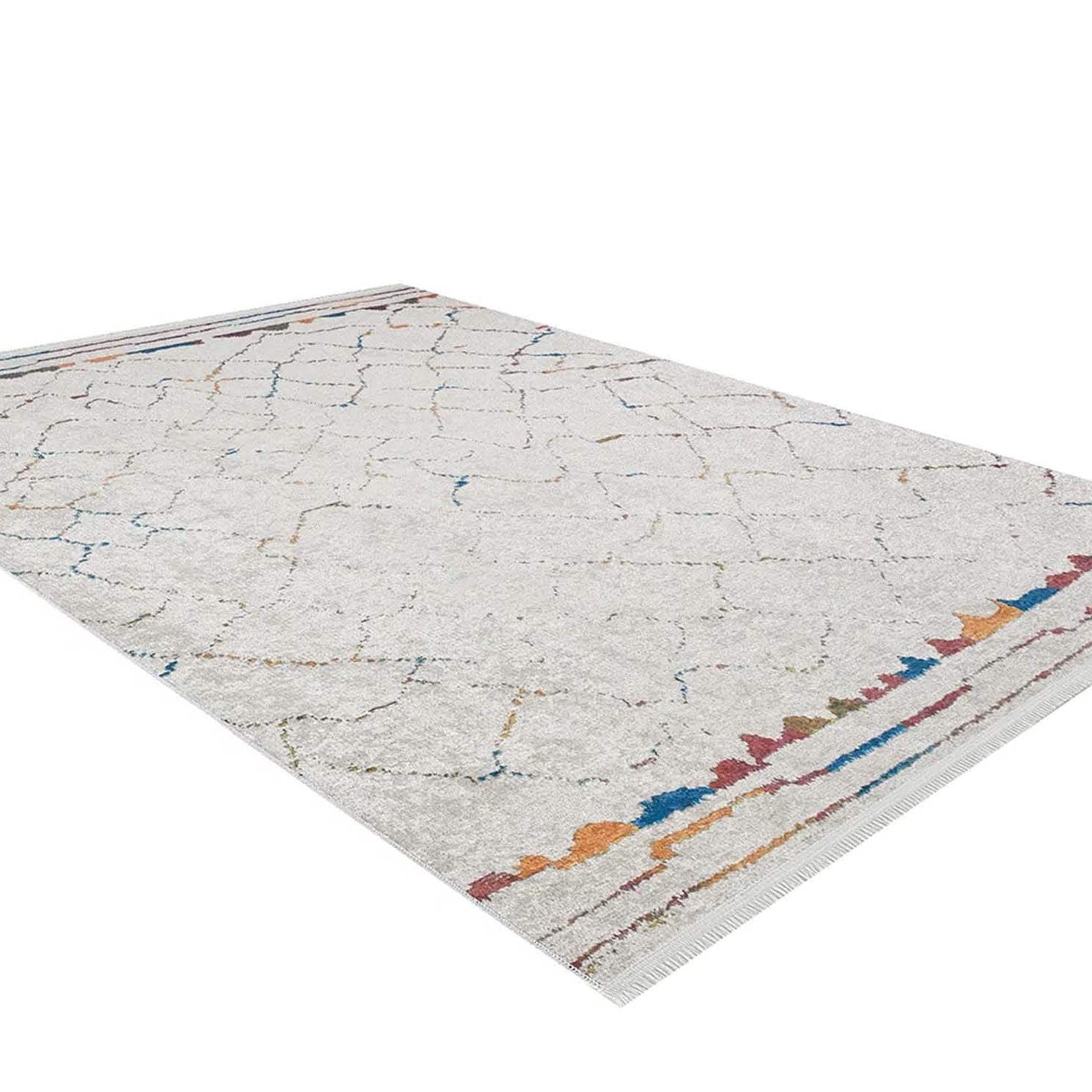 Hniya Moroccan Trellis White Rug