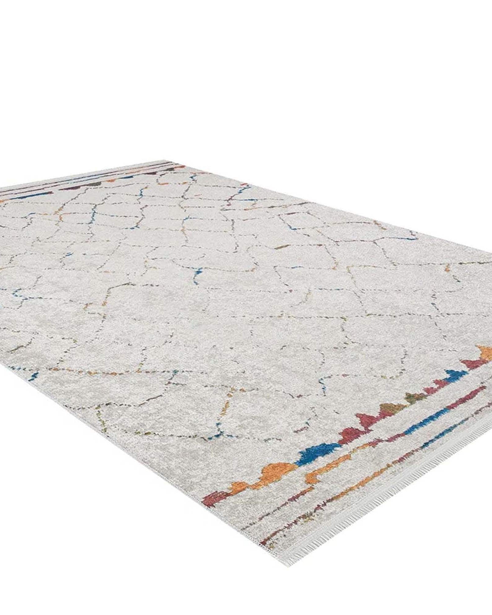 Hniya Moroccan Trellis White Rug