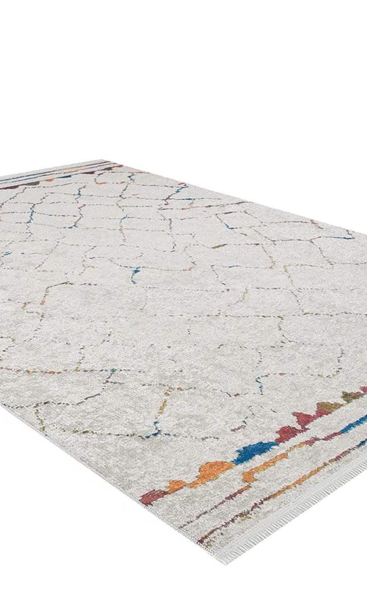 Hniya Moroccan Trellis White Rug