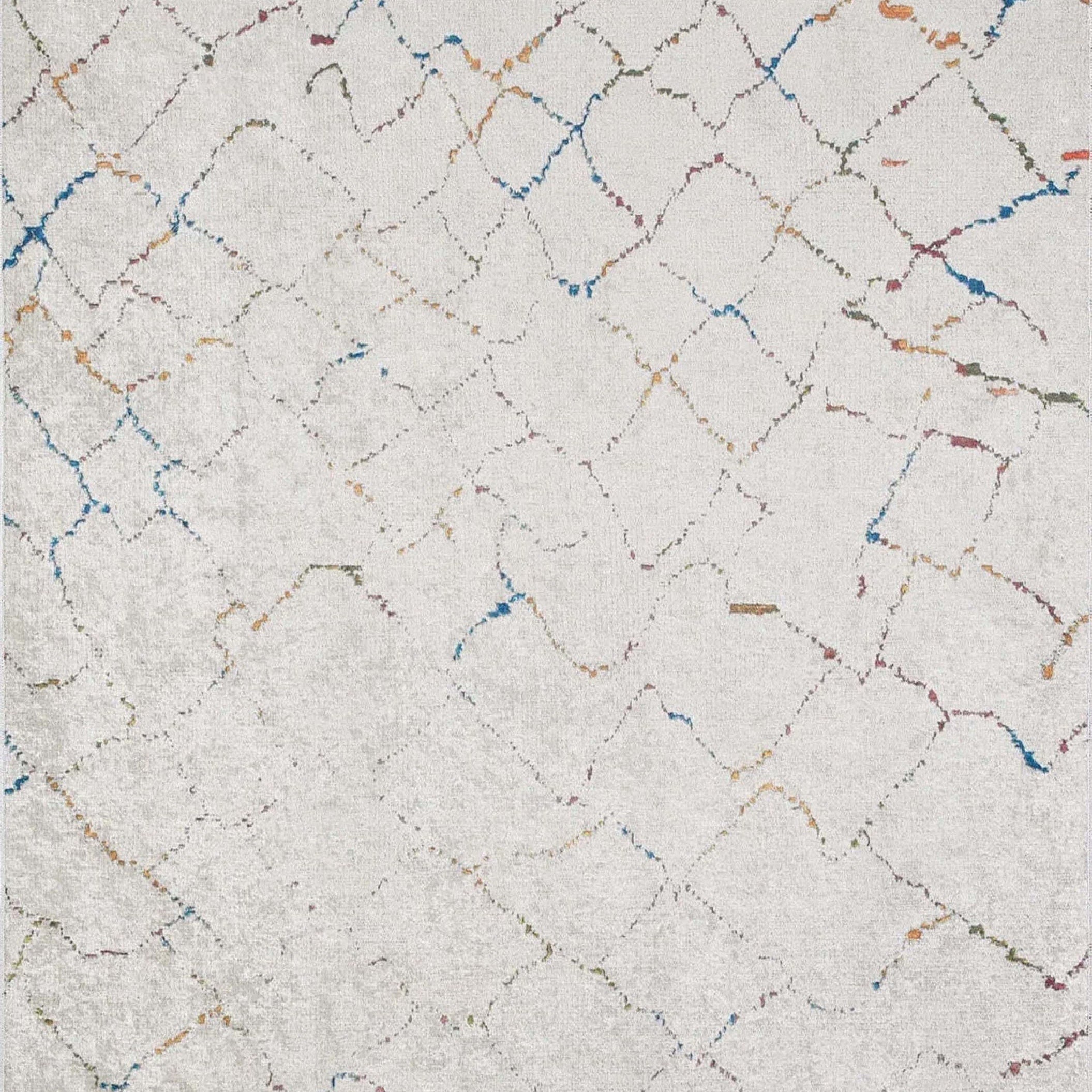 Hniya Moroccan Trellis White Rug