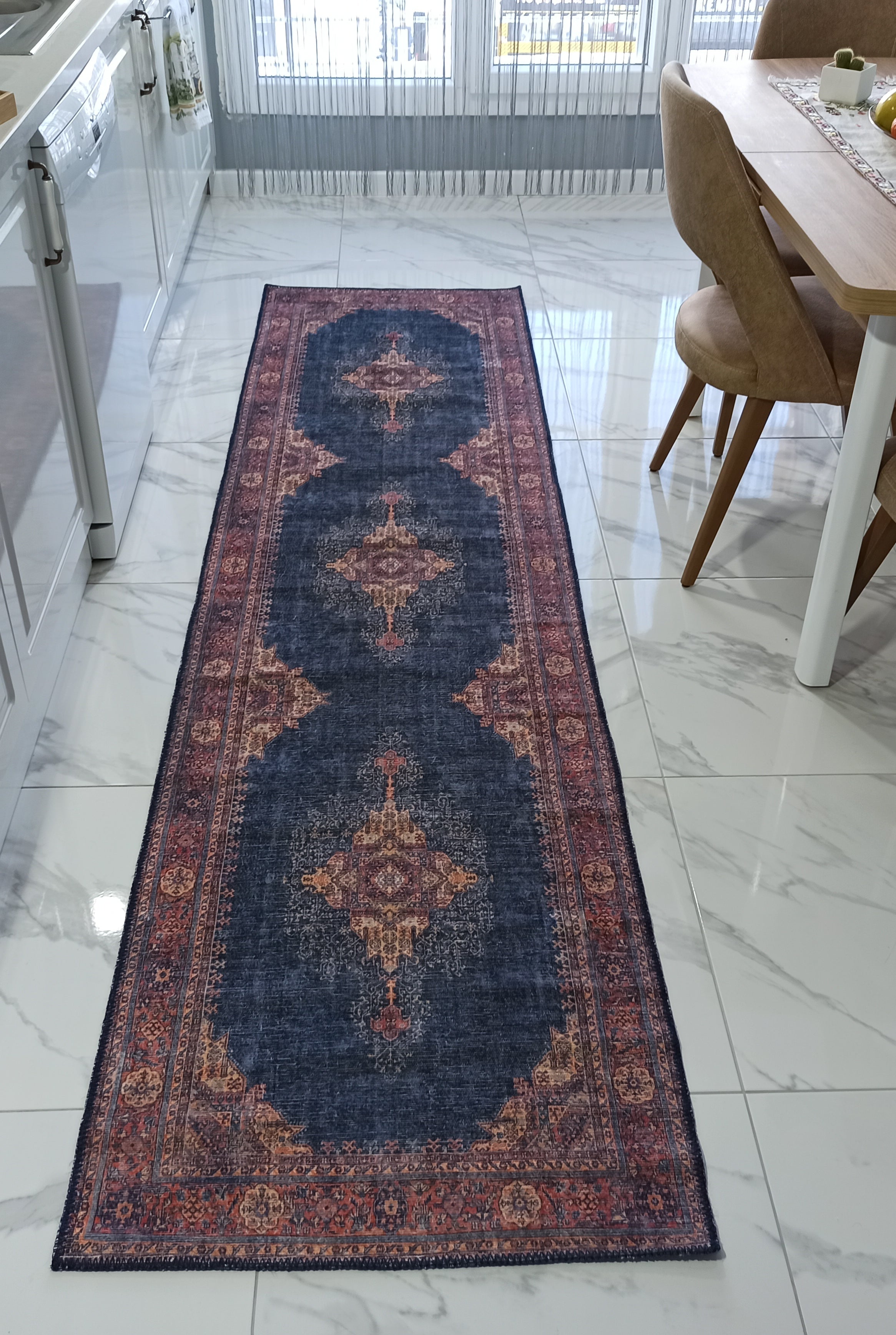 Nargan Rug Persian Navy Blue Red Rug