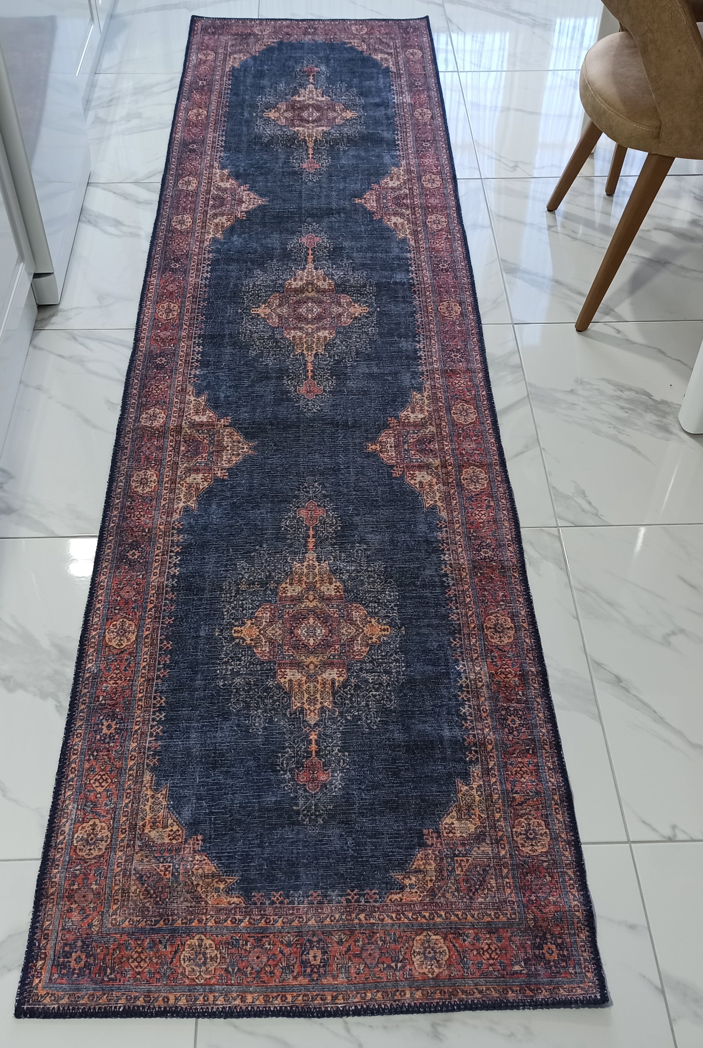 Nargan Rug Persian Navy Blue Red Rug