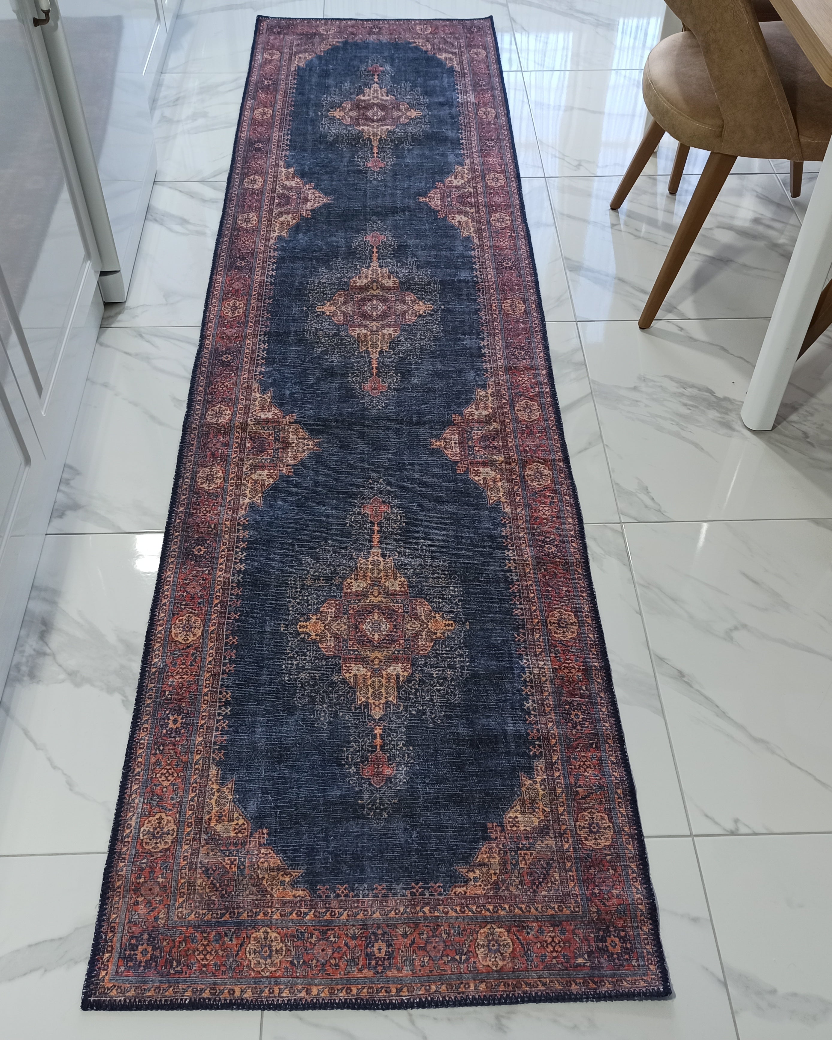 Nargan Rug Persian Navy Blue Red Rug