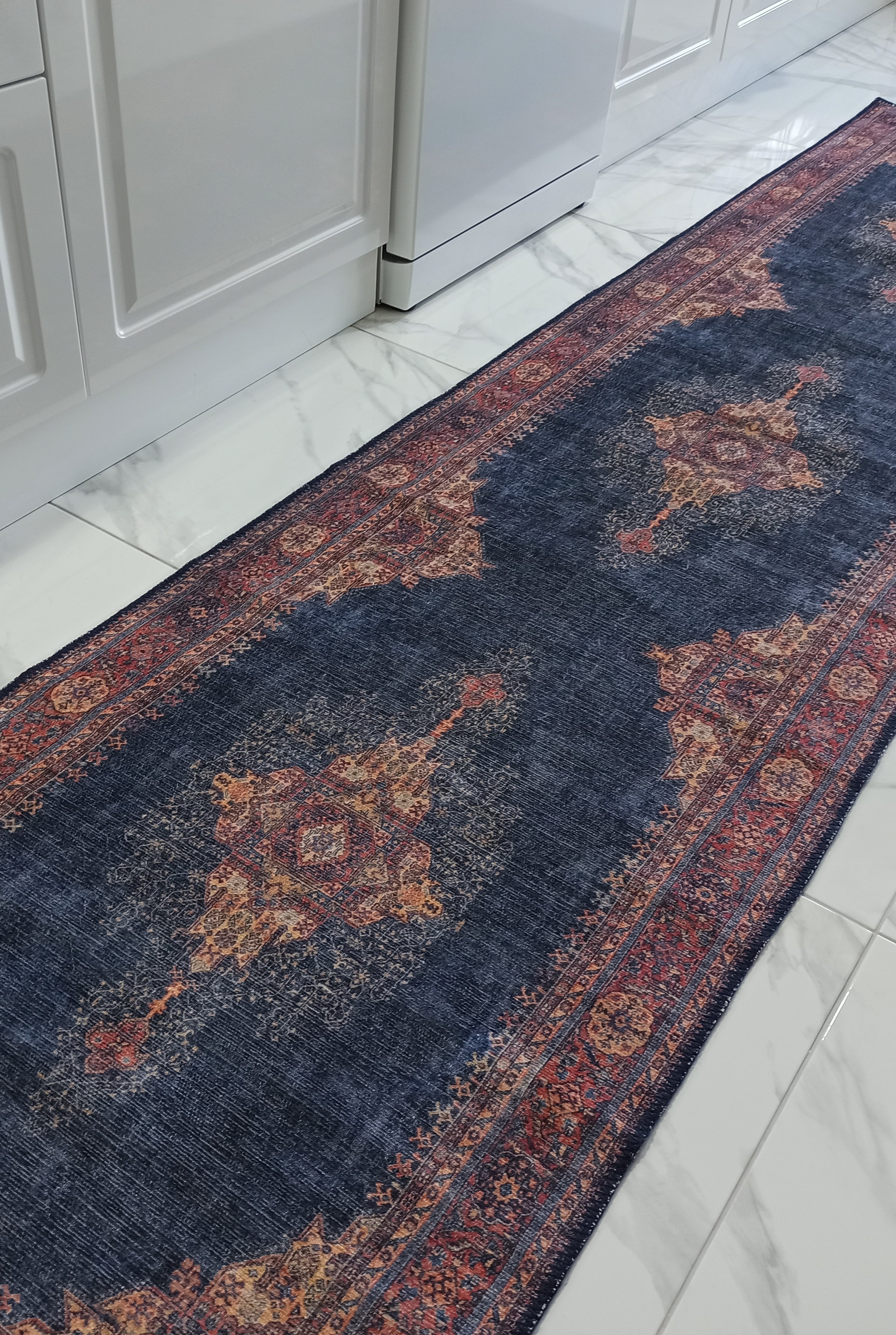 Nargan Rug Persian Navy Blue Red Rug