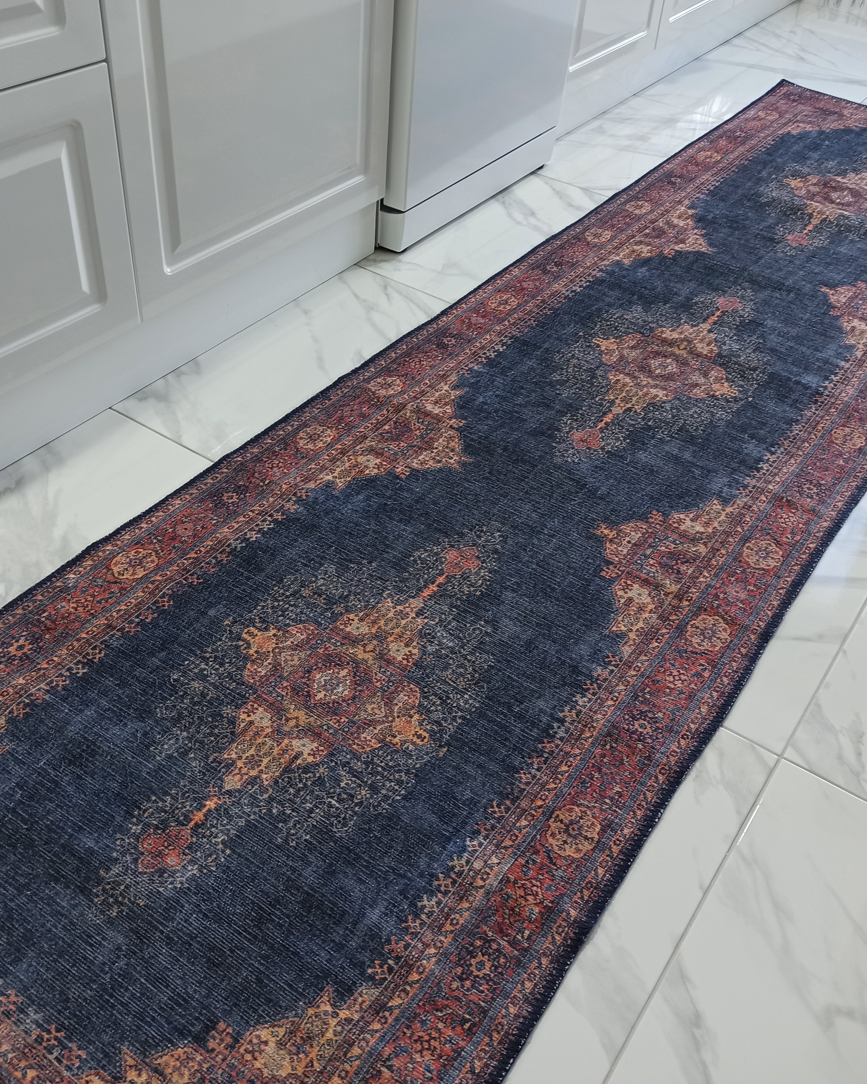 Nargan Rug Persian Navy Blue Red Rug
