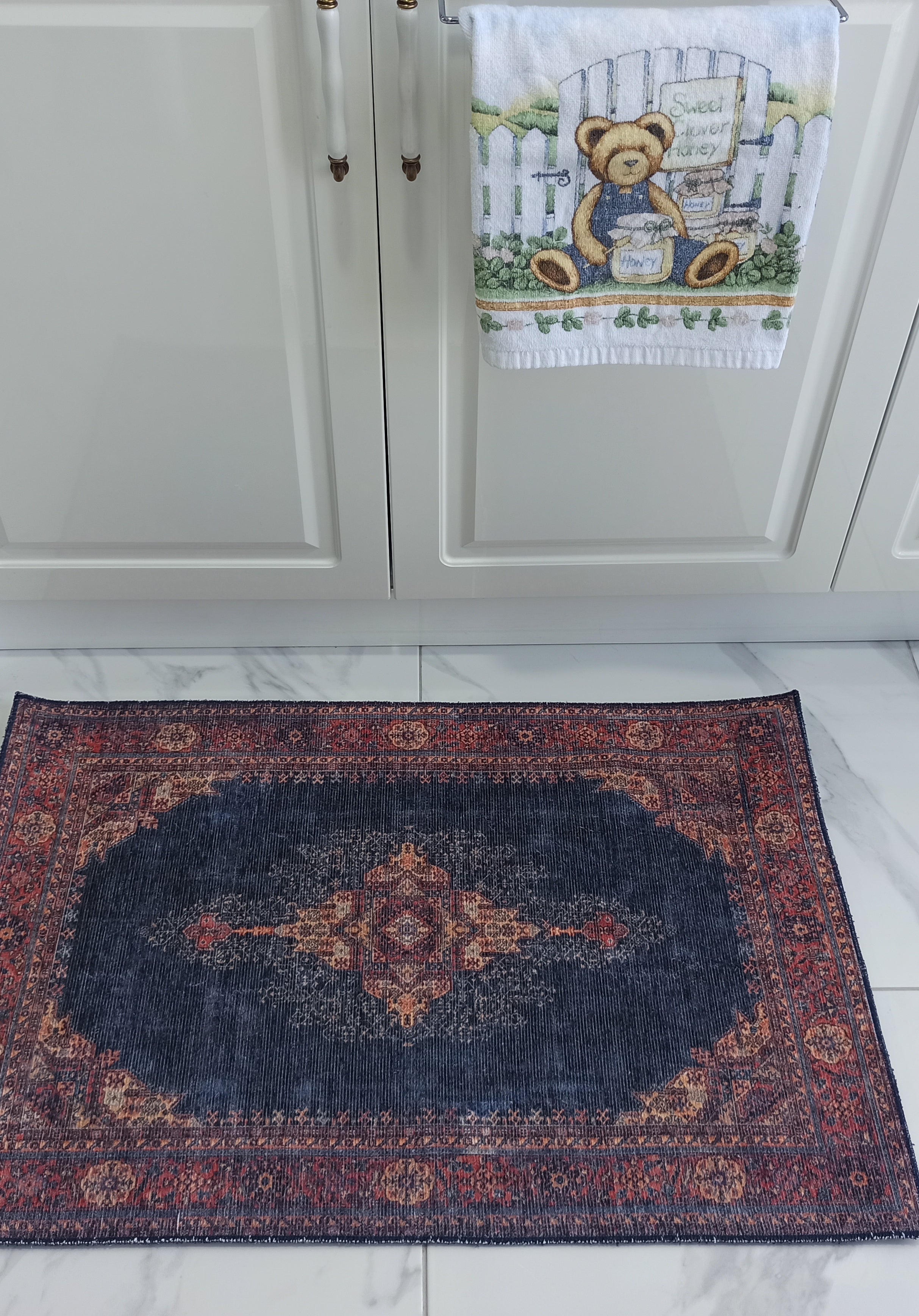 Nargan Rug Persian Navy Blue Red Rug