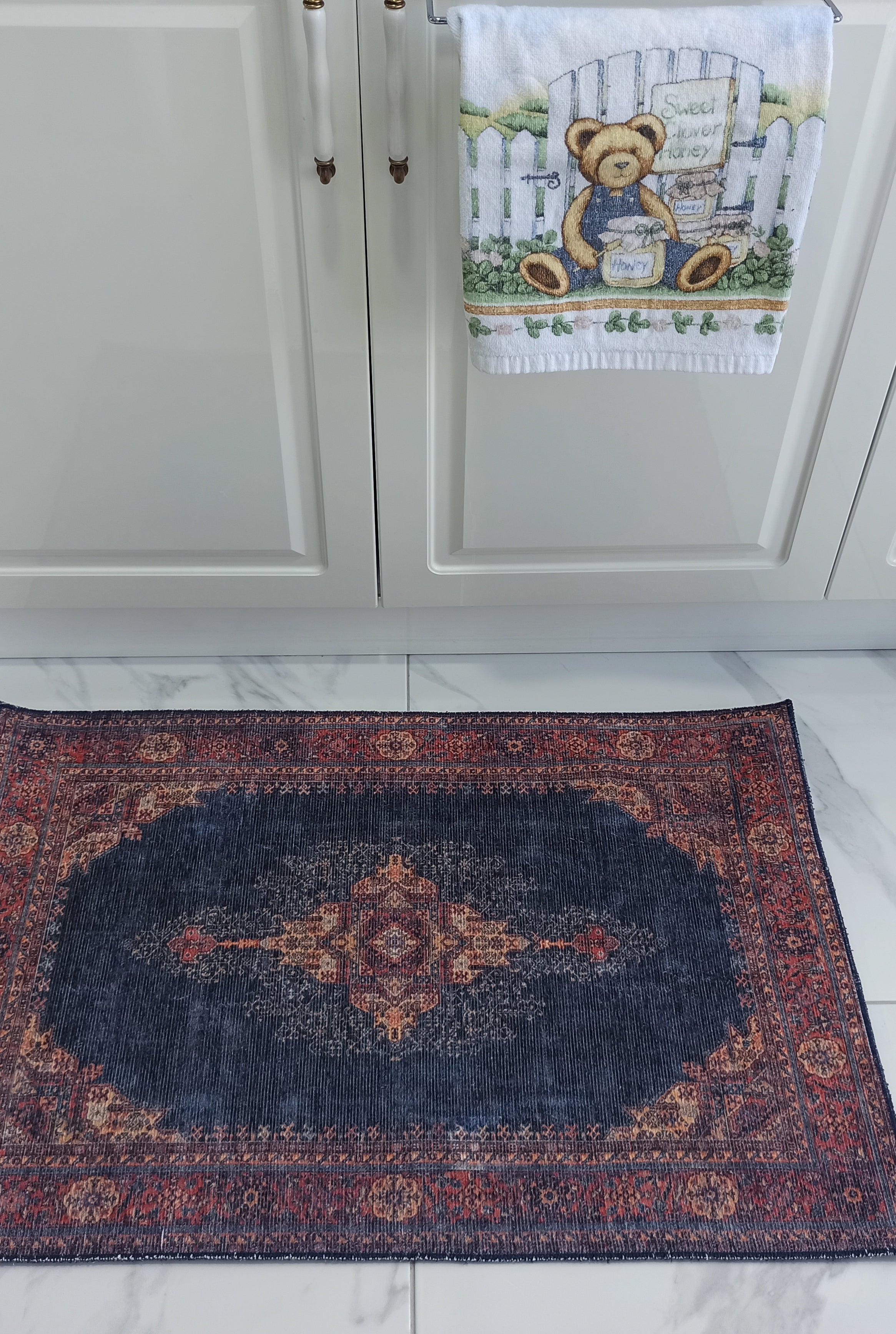 Nargan Rug Persian Navy Blue Red Rug