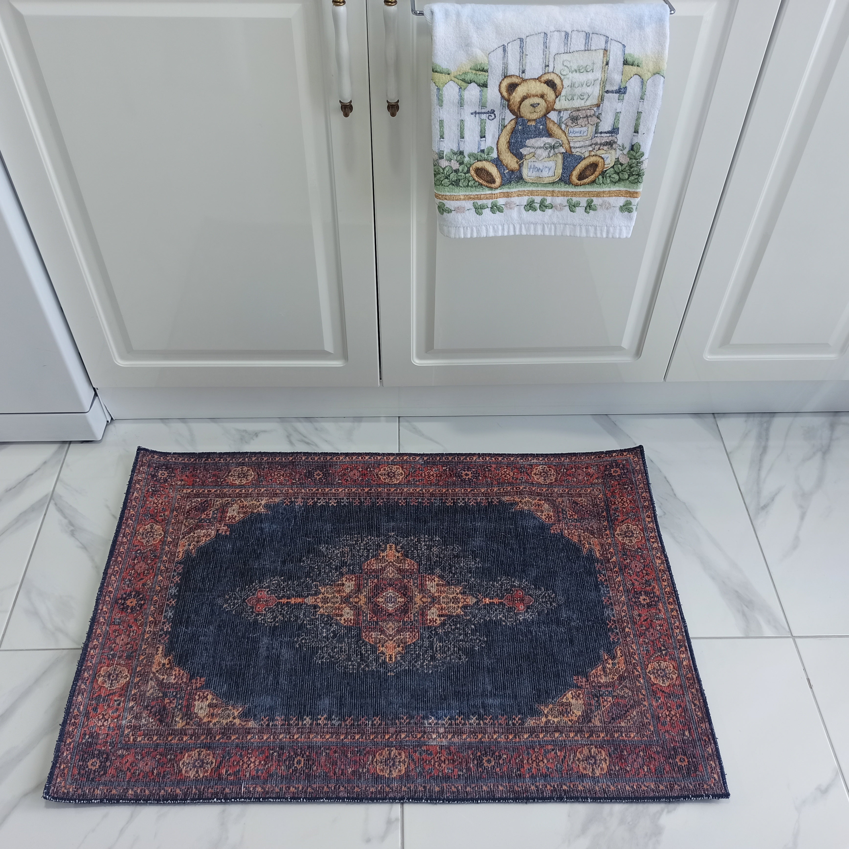 Nargan Rug Persian Navy Blue Red Rug