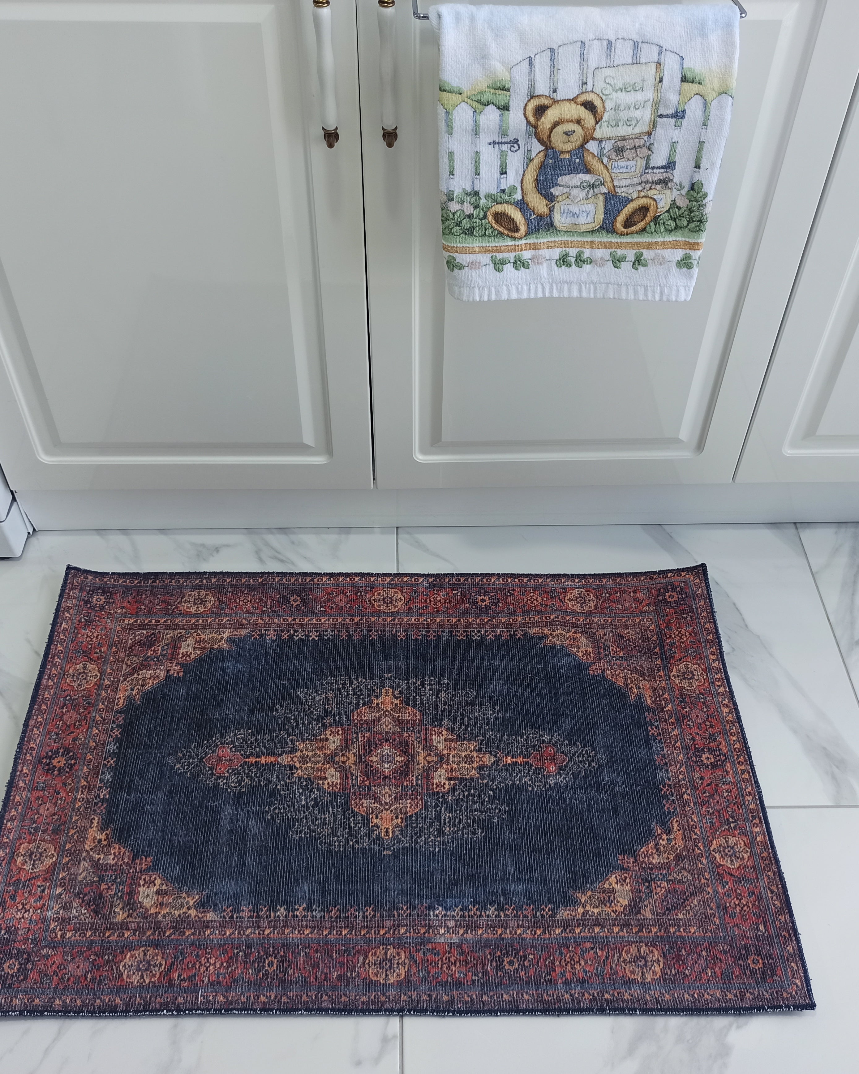 Nargan Rug Persian Navy Blue Red Rug