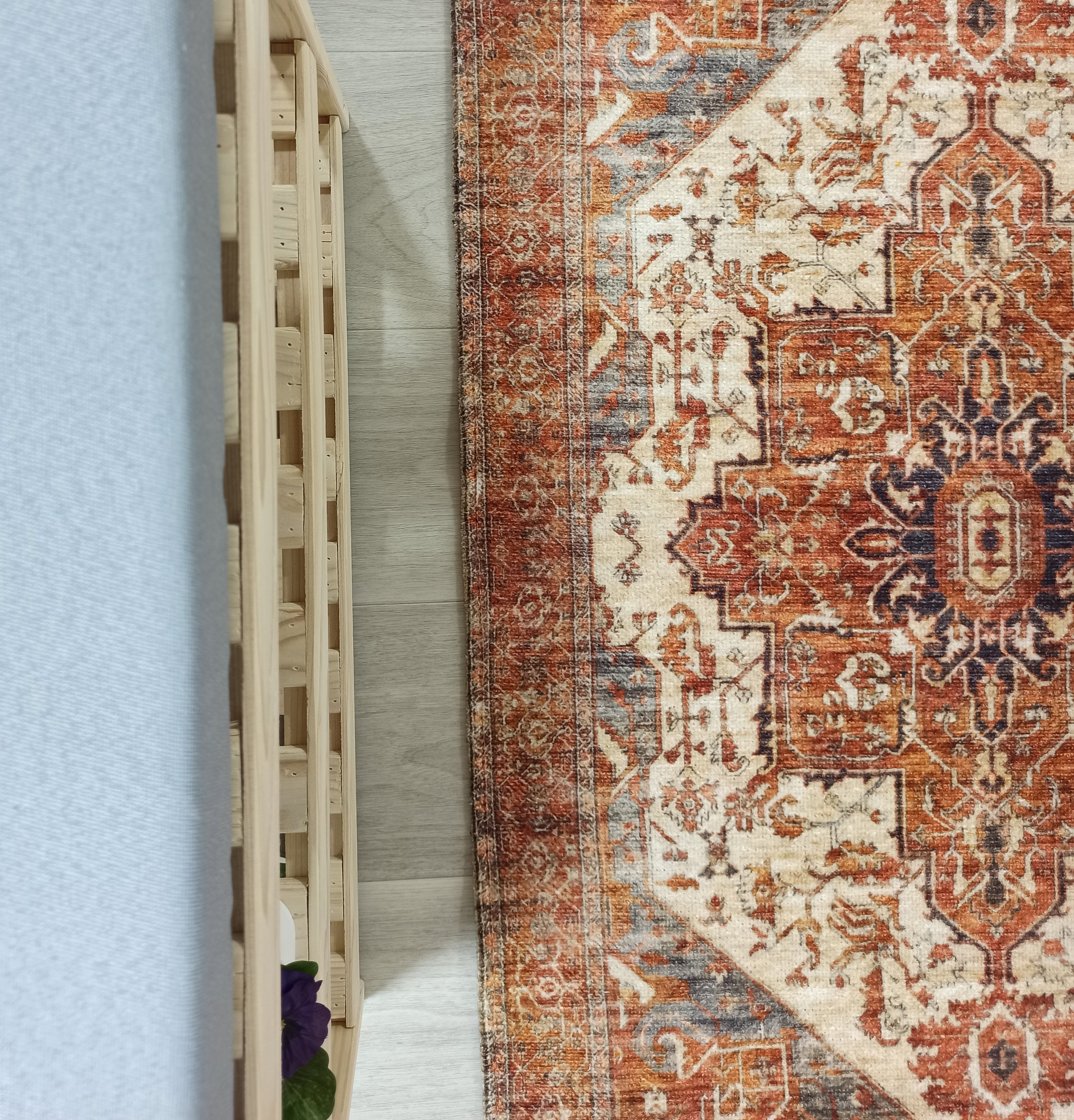 Eylul Turkish Vintage Medallion Style Beige Orange Rug