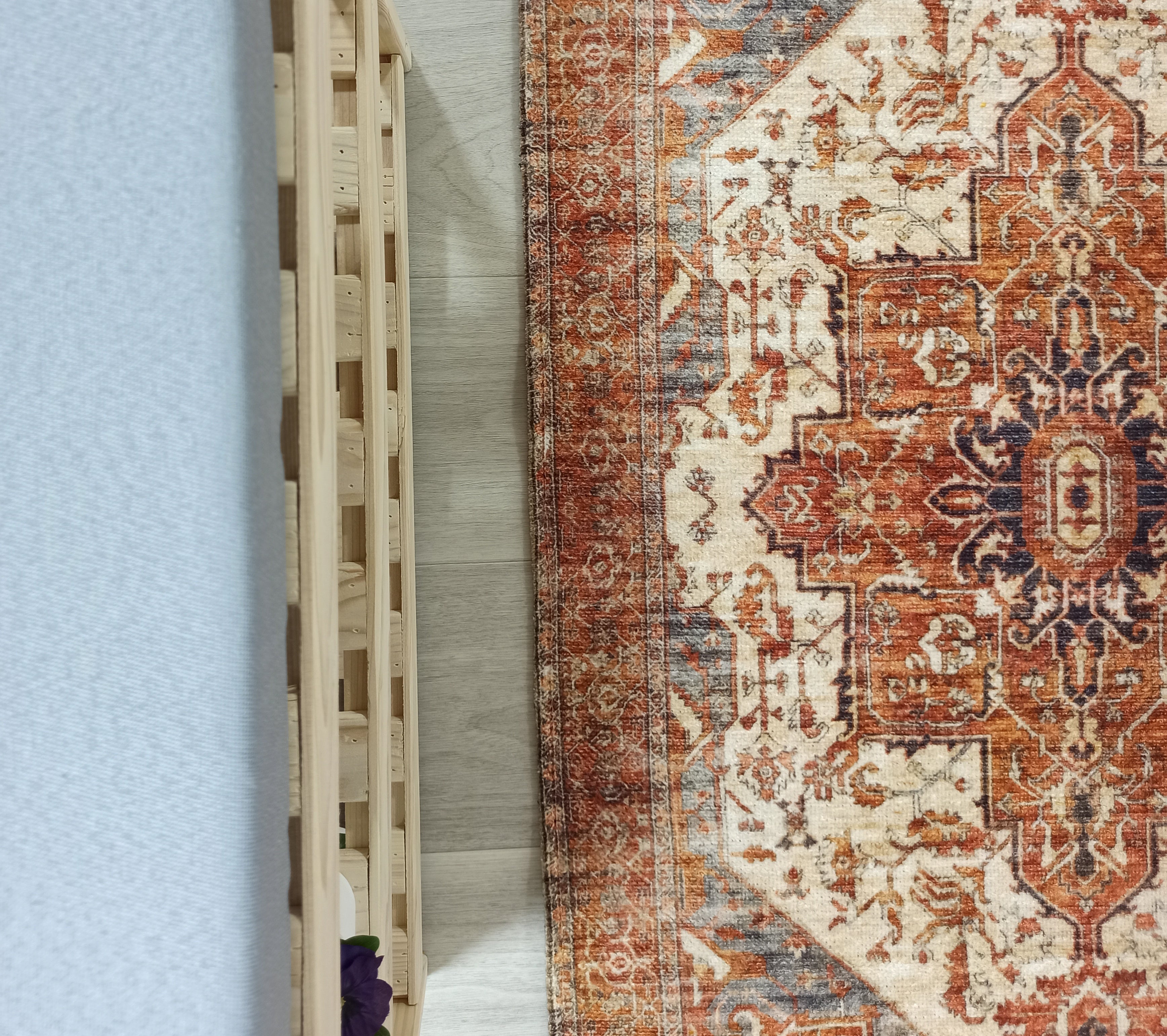 Eylul Turkish Vintage Medallion Style Beige Orange Rug