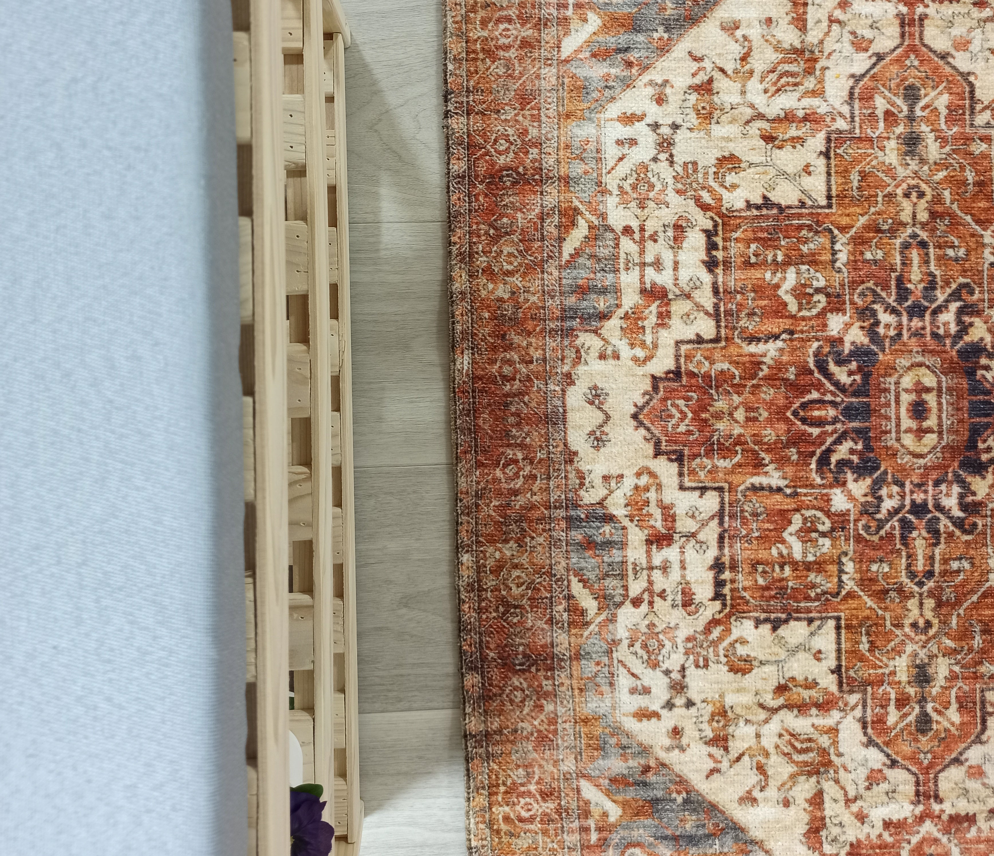 Eylul Turkish Vintage Medallion Style Beige Orange Rug