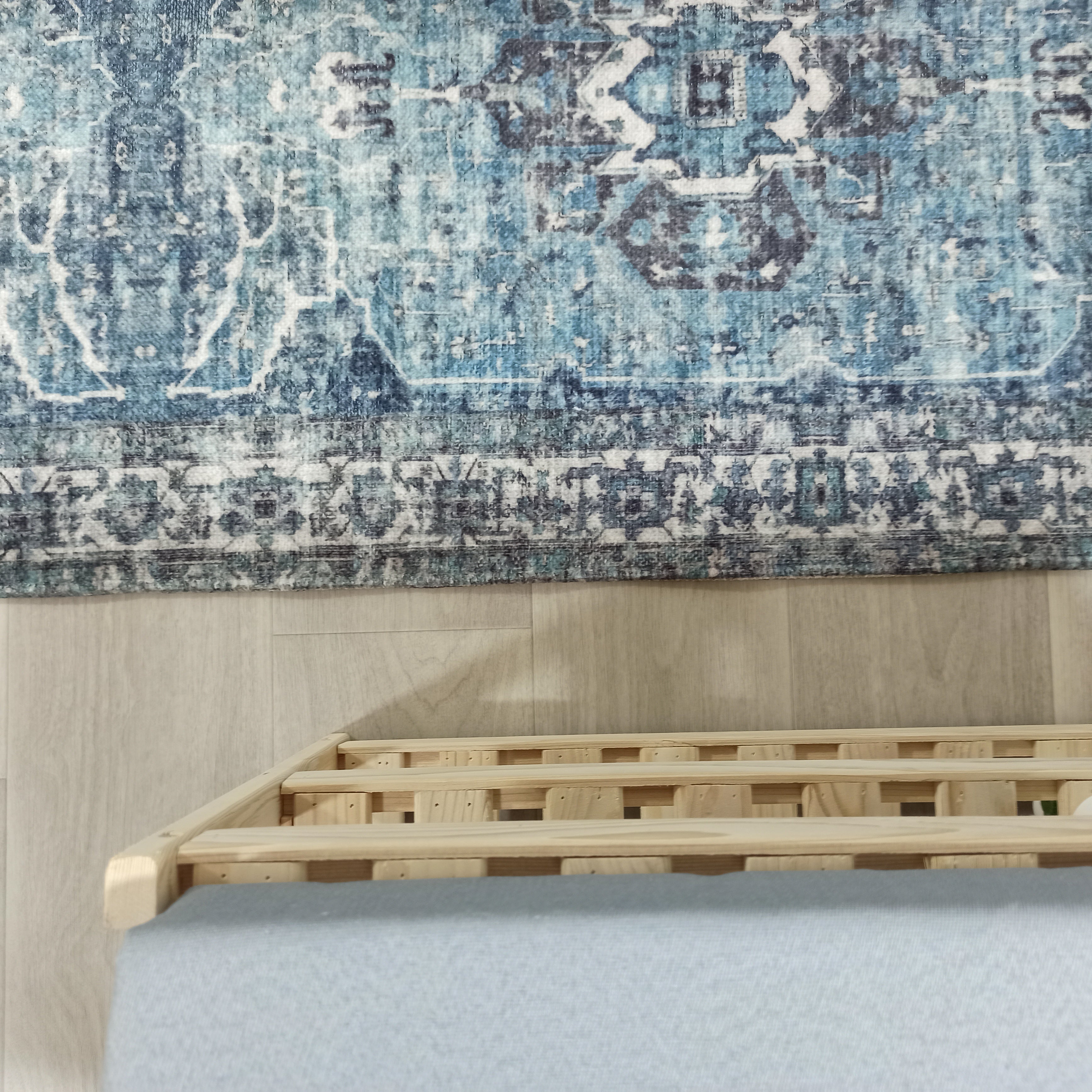 Asi Turkish Vintage Medallion Style Blue Rug