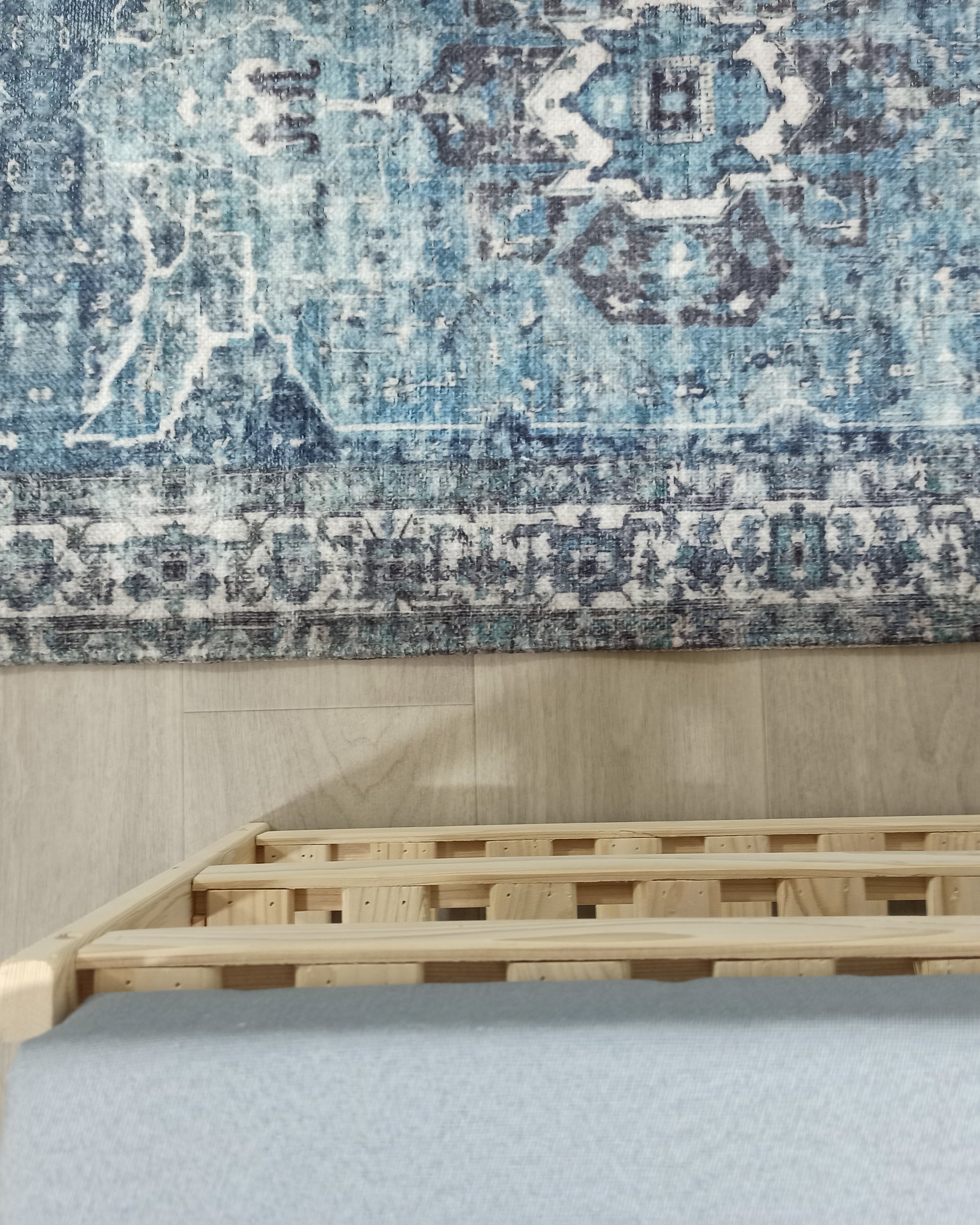 Asi Turkish Vintage Medallion Style Blue Rug