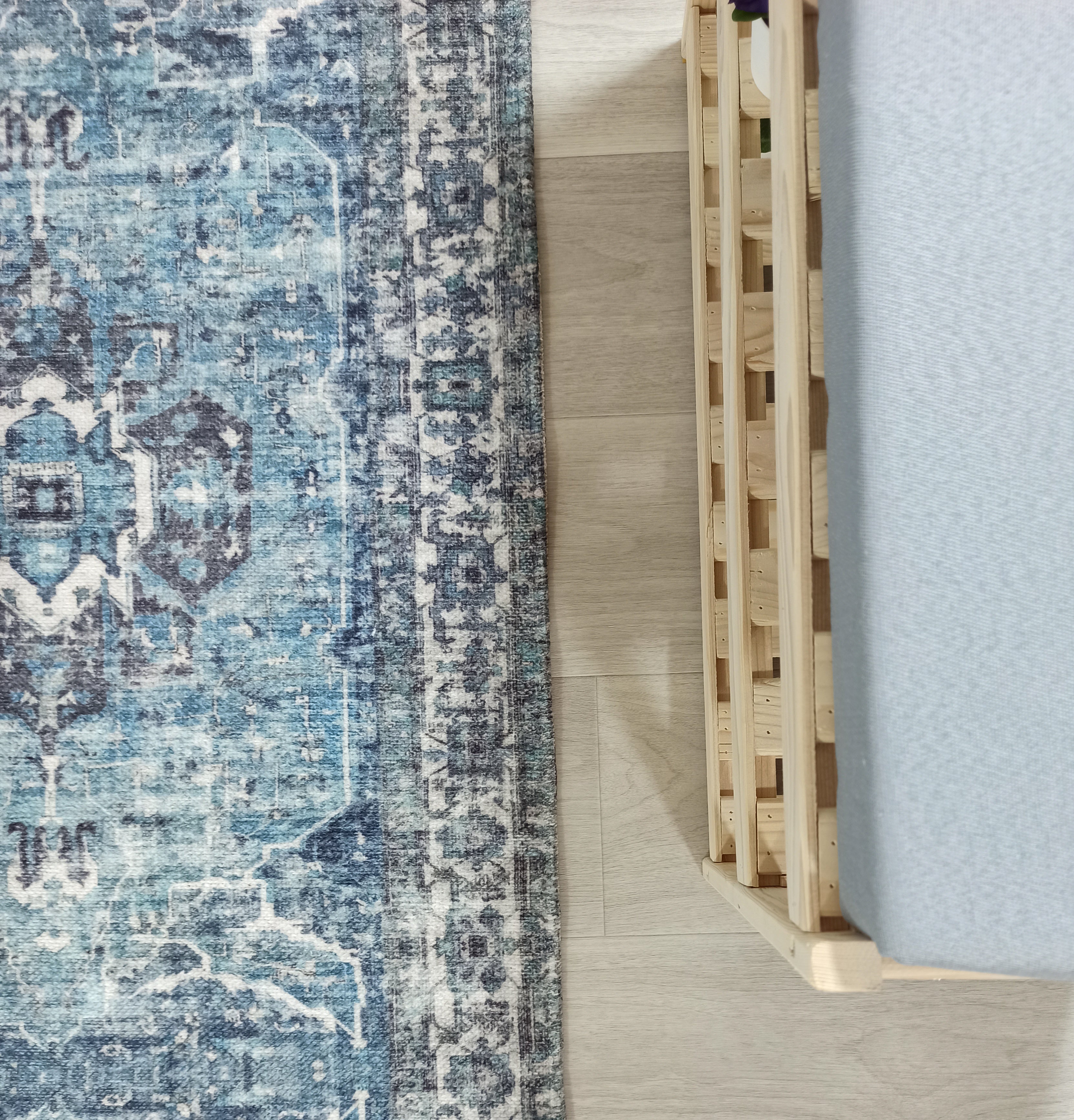 Asi Turkish Vintage Medallion Style Blue Rug