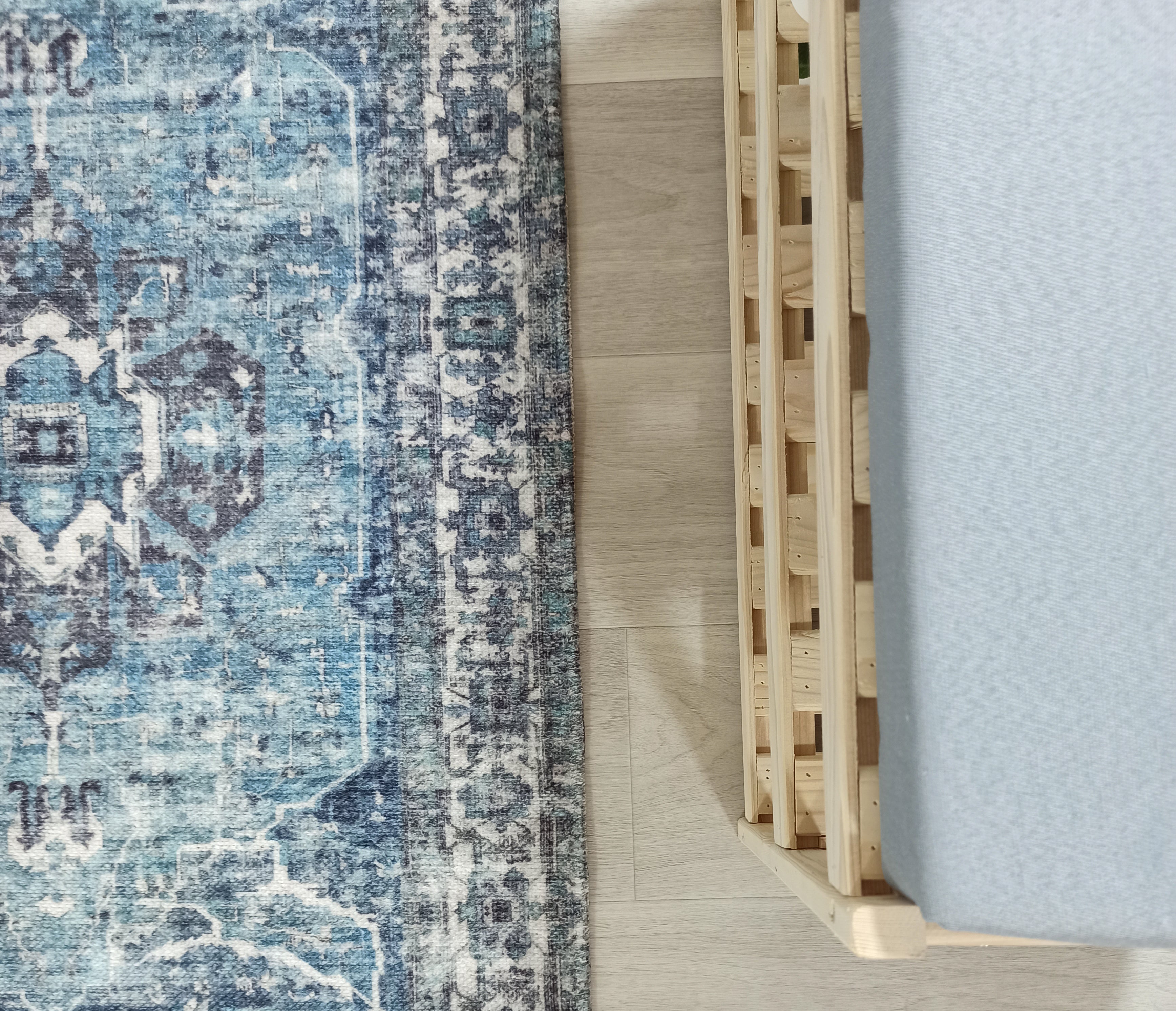 Asi Turkish Vintage Medallion Style Blue Rug