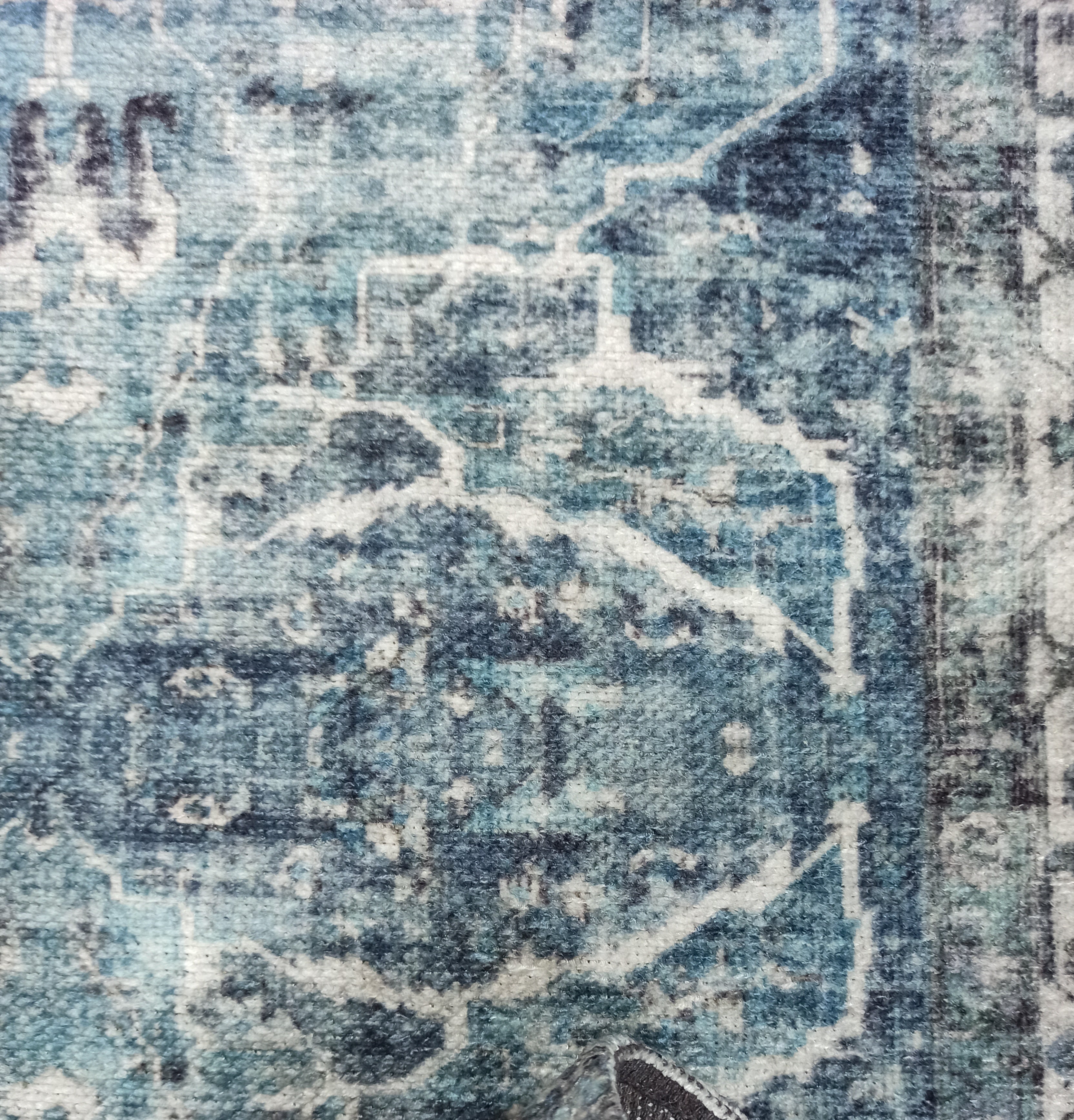 Asi Turkish Vintage Medallion Style Blue Rug