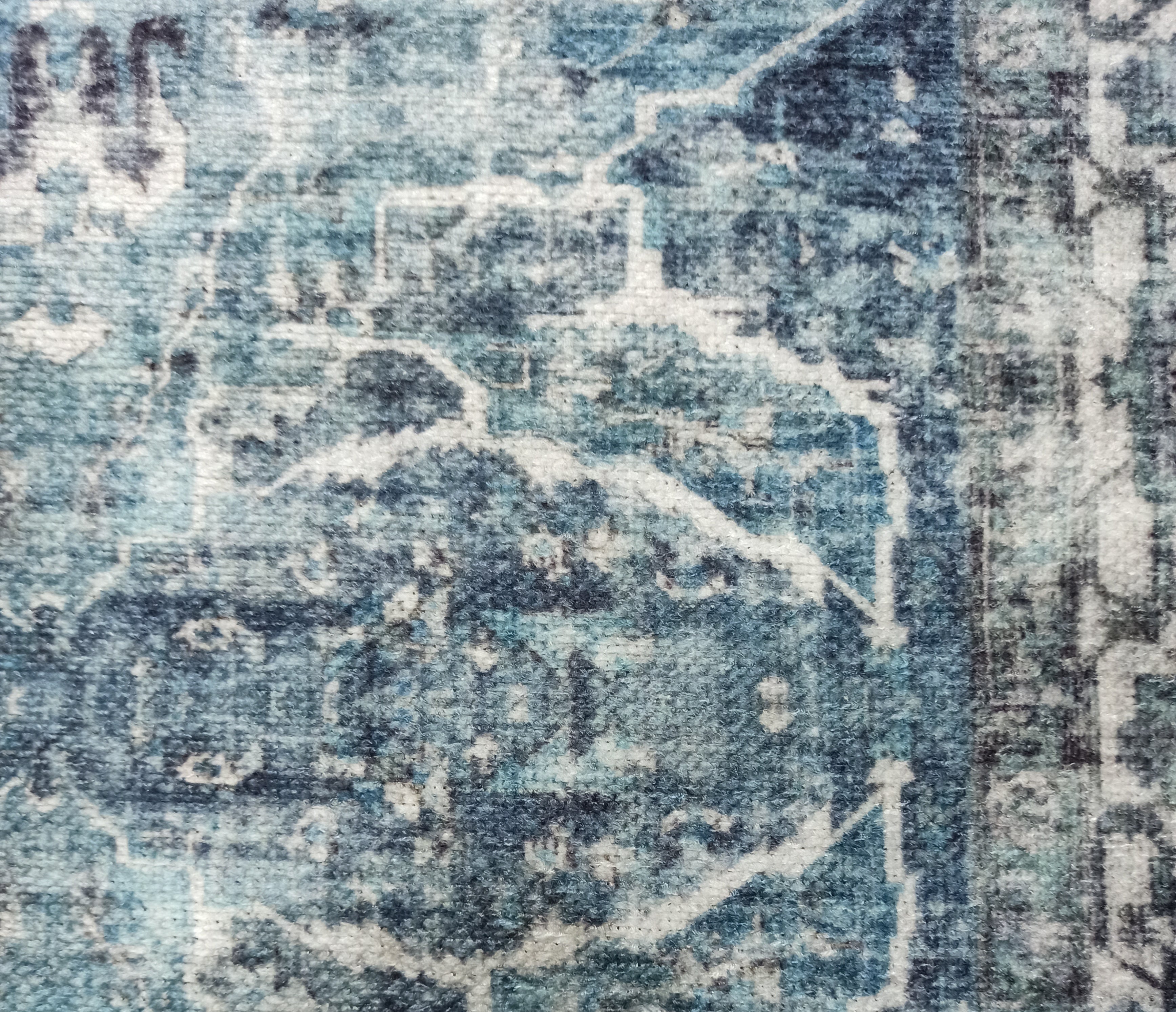 Asi Turkish Vintage Medallion Style Blue Rug