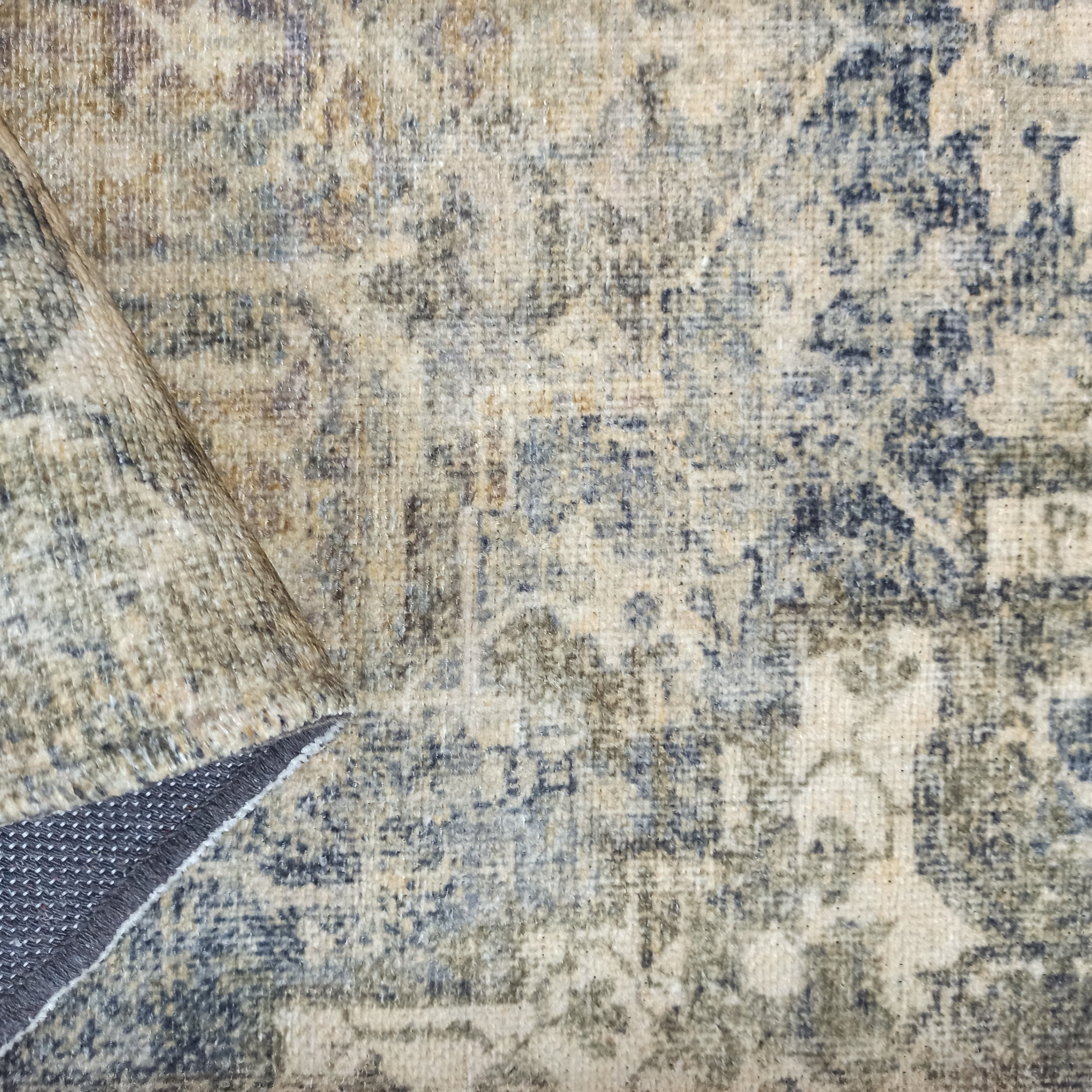 Aliye Turkish Medallion Style Green Beige Vintage Rug