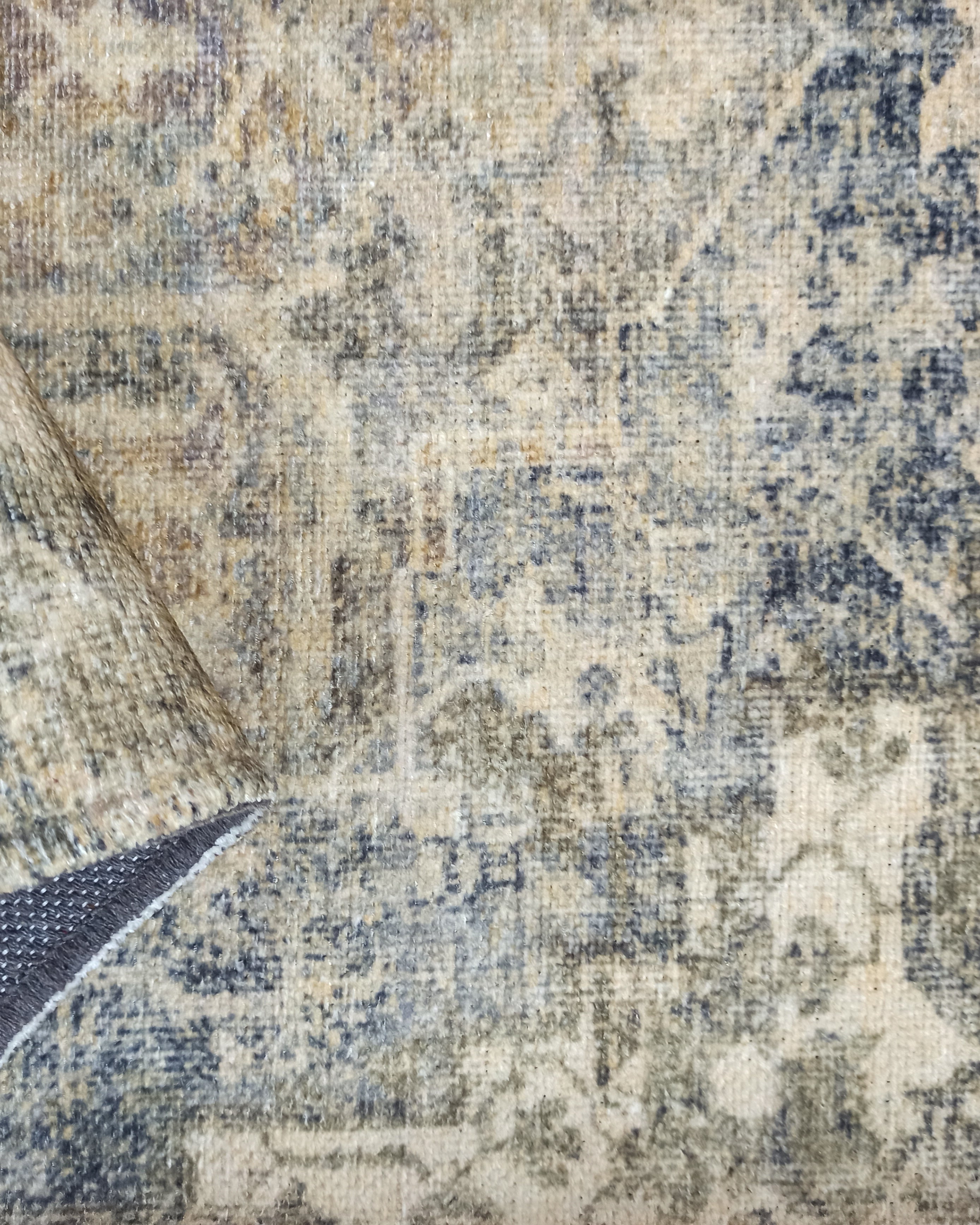 Aliye Turkish Medallion Style Green Beige Vintage Rug