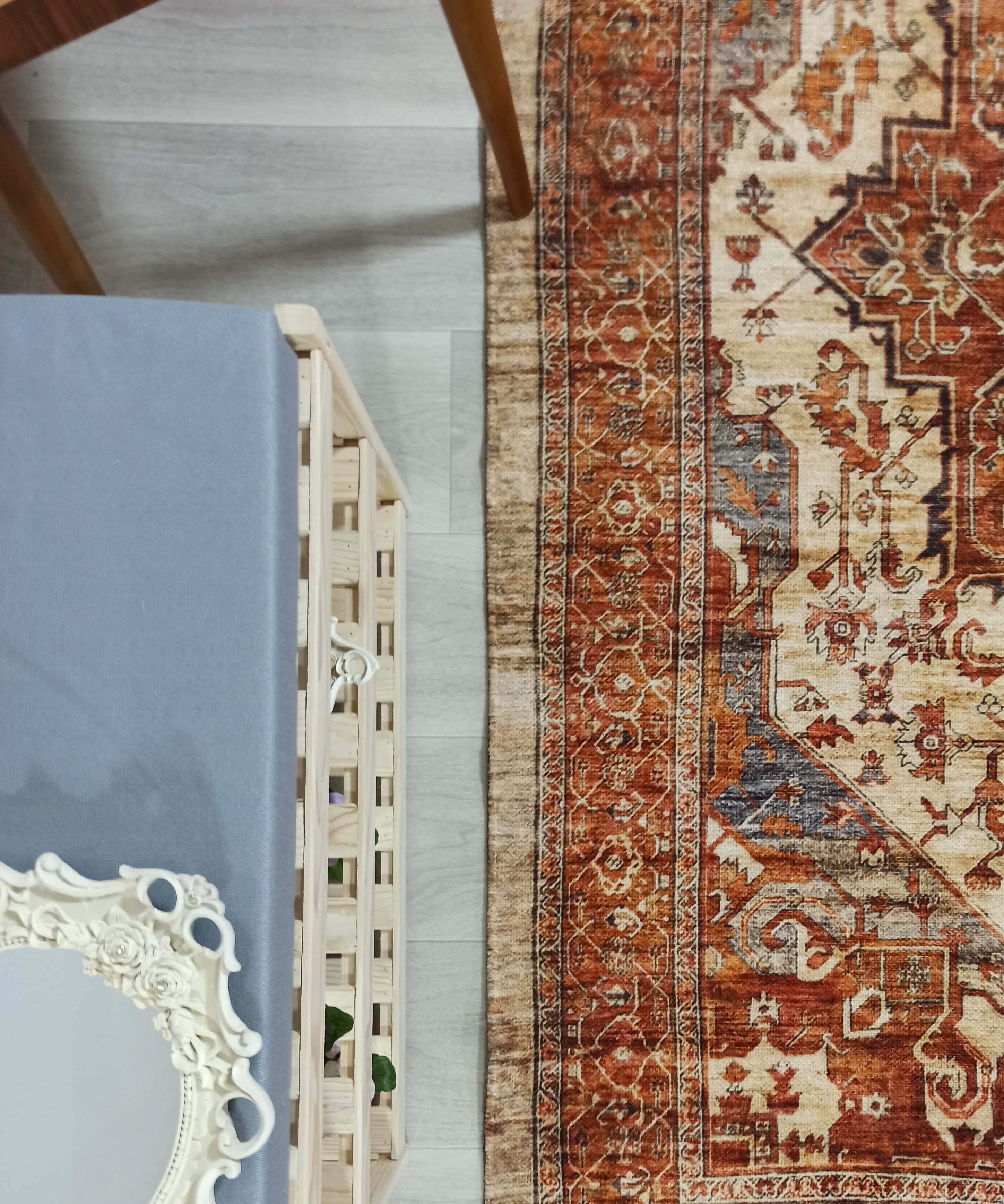 Eylul Turkish Vintage Medallion Style Beige Orange Rug