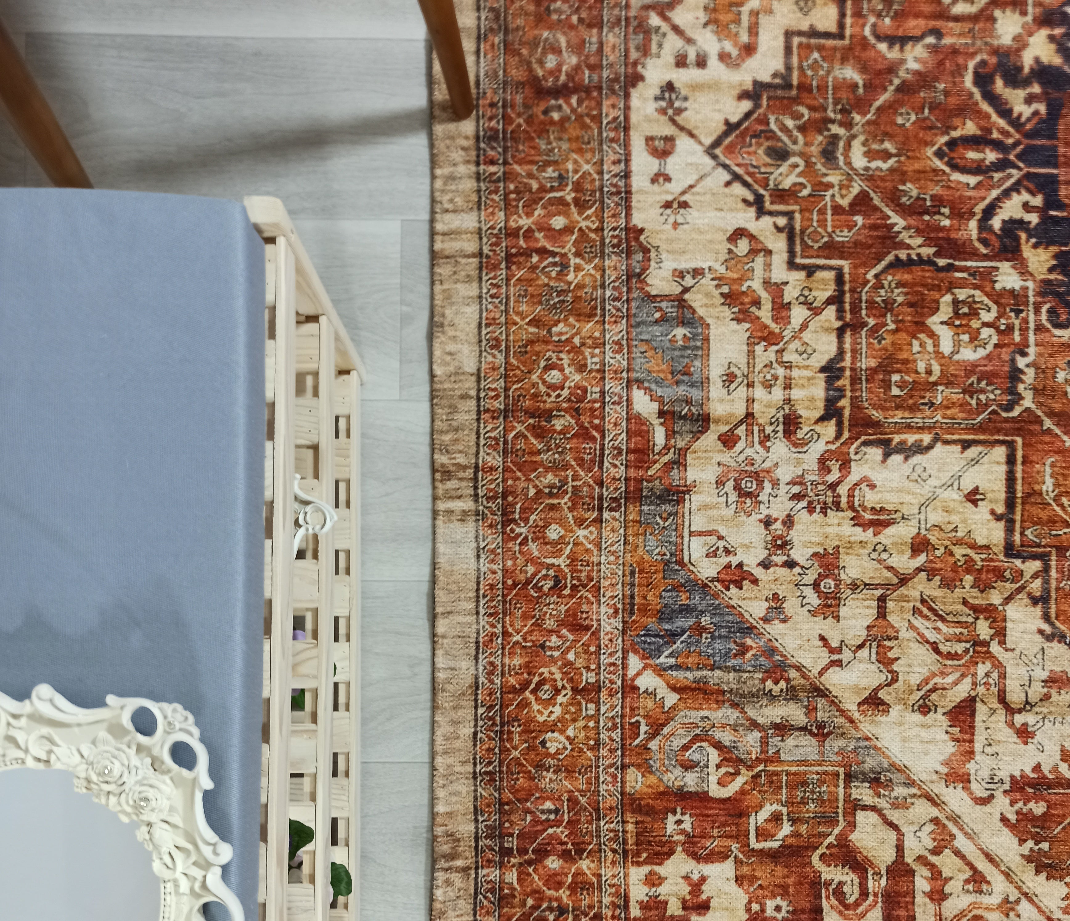 Eylul Turkish Vintage Medallion Style Beige Orange Rug