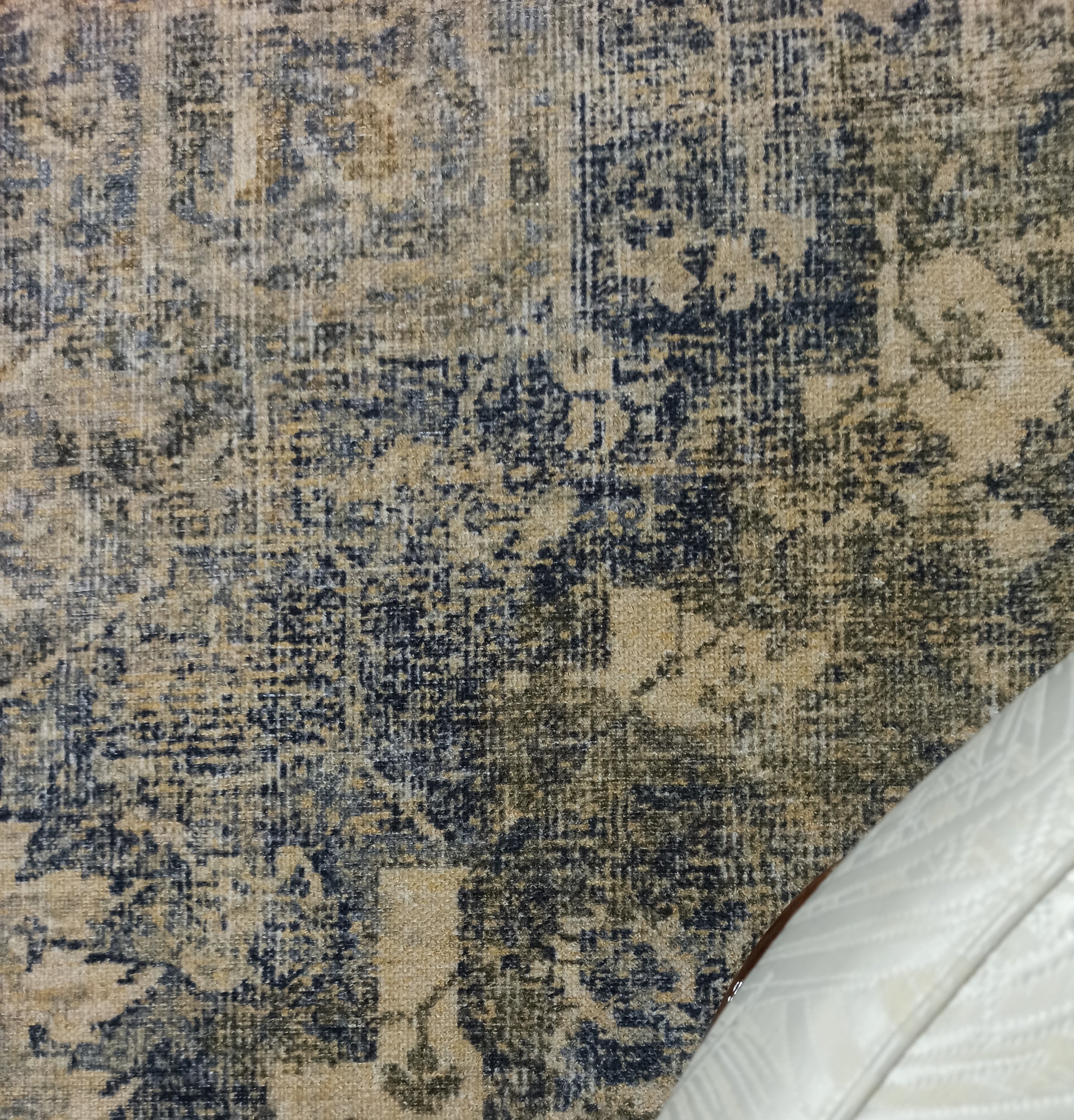 Aliye Turkish Medallion Style Green Beige Vintage Rug