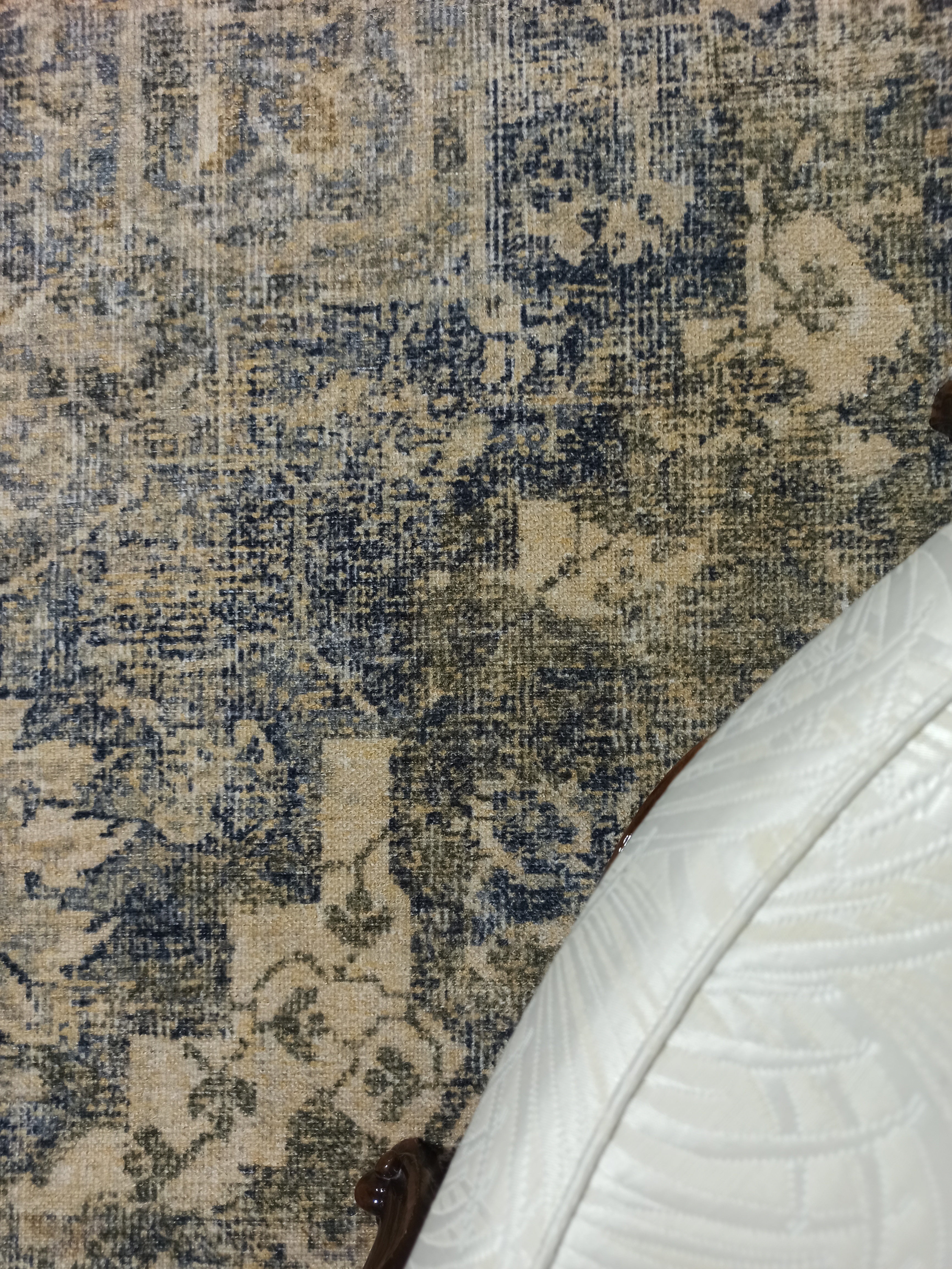 Aliye Turkish Medallion Style Green Beige Vintage Rug