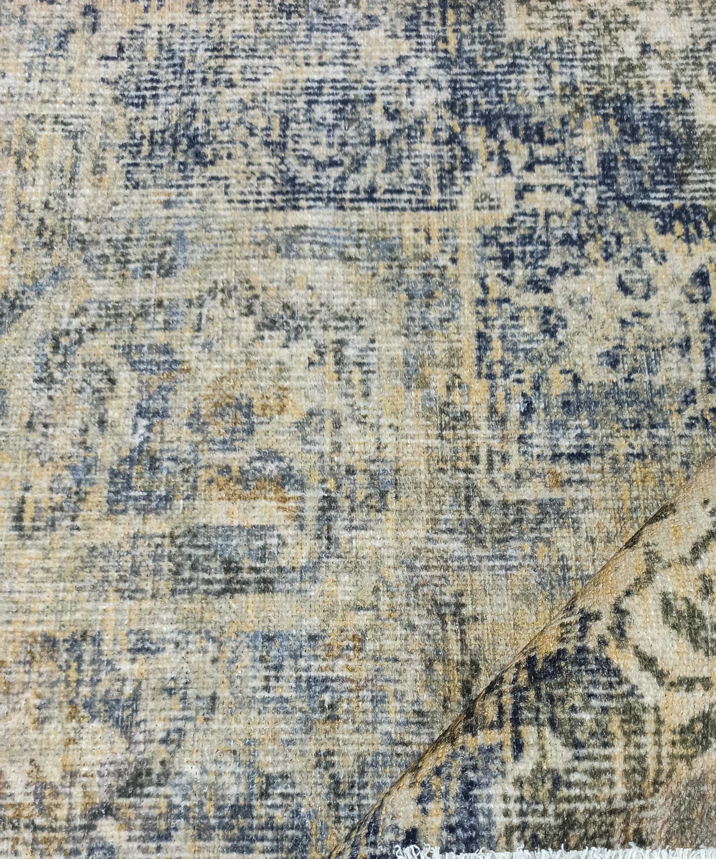 Aliye Turkish Medallion Style Green Beige Vintage Rug