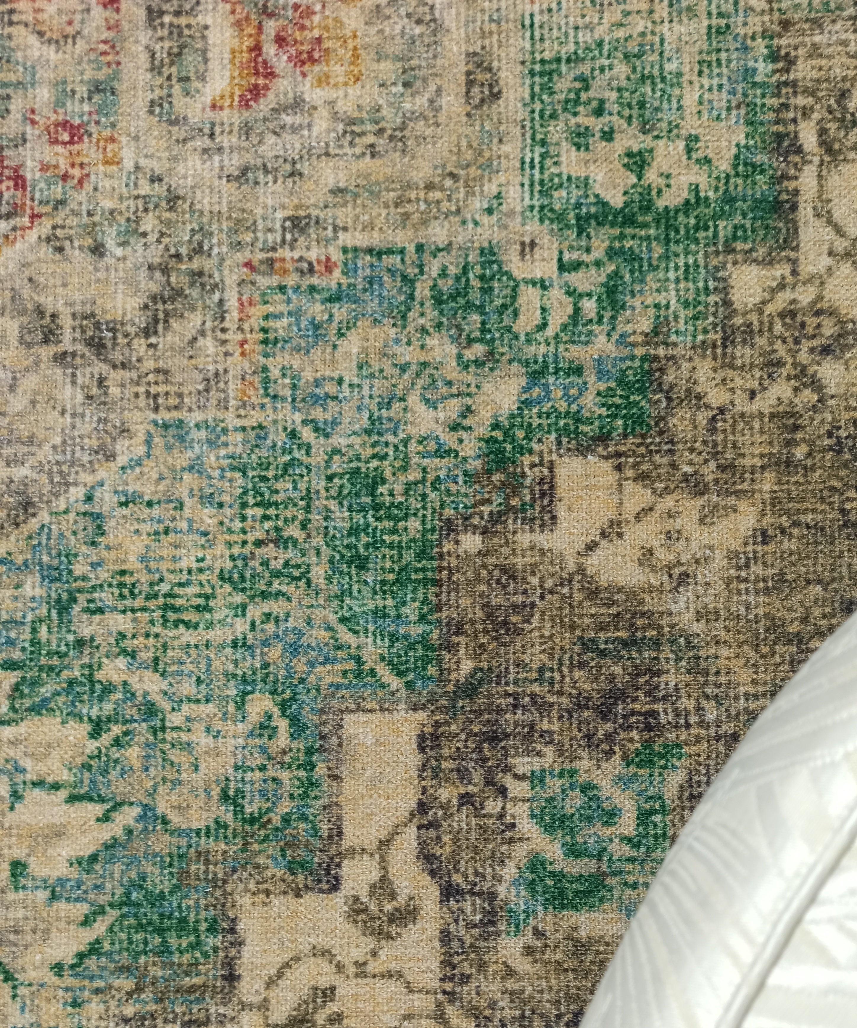 Lema Turkish Vintage Medallion Style Beige Green Rug