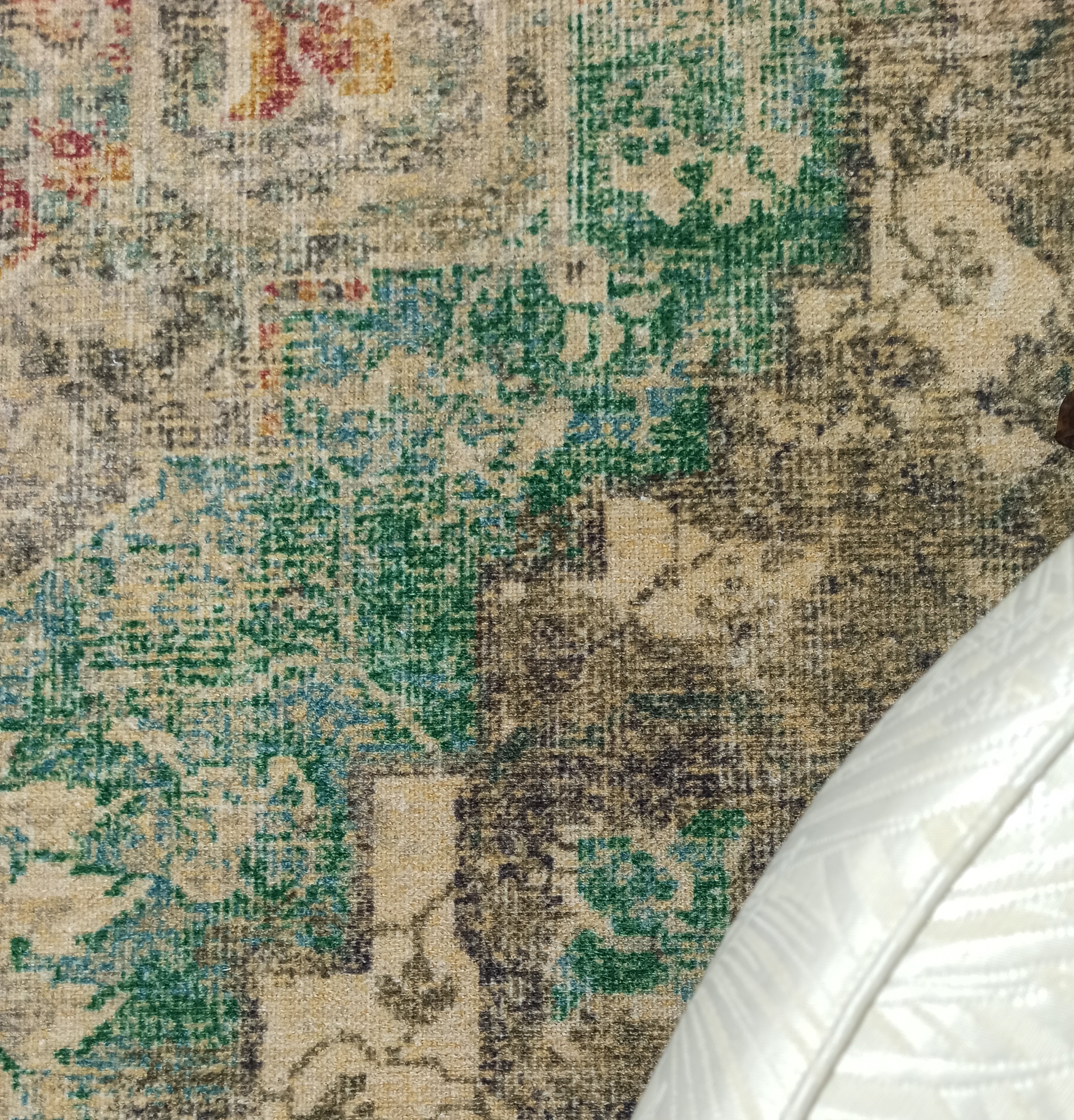 Lema Turkish Vintage Medallion Style Beige Green Rug