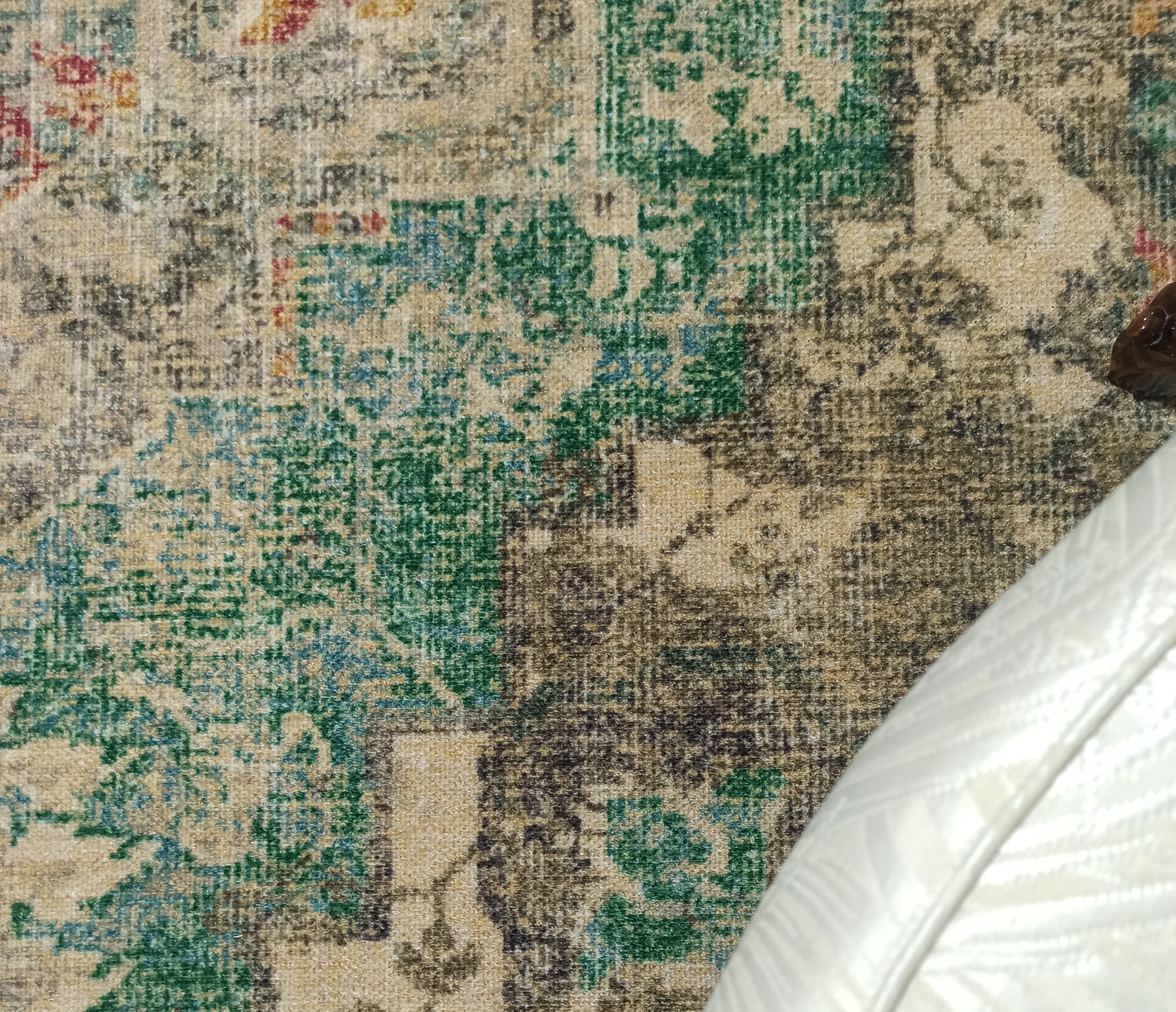 Lema Turkish Vintage Medallion Style Beige Green Rug