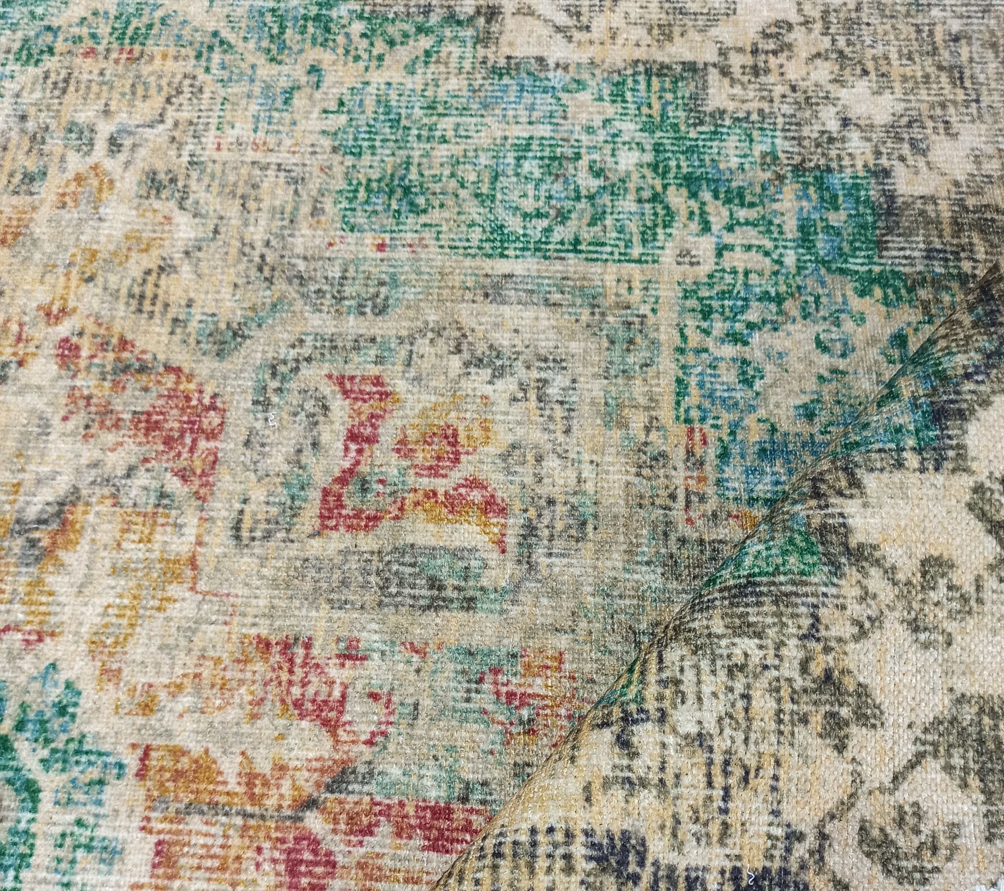 Lema Turkish Vintage Medallion Style Beige Green Rug